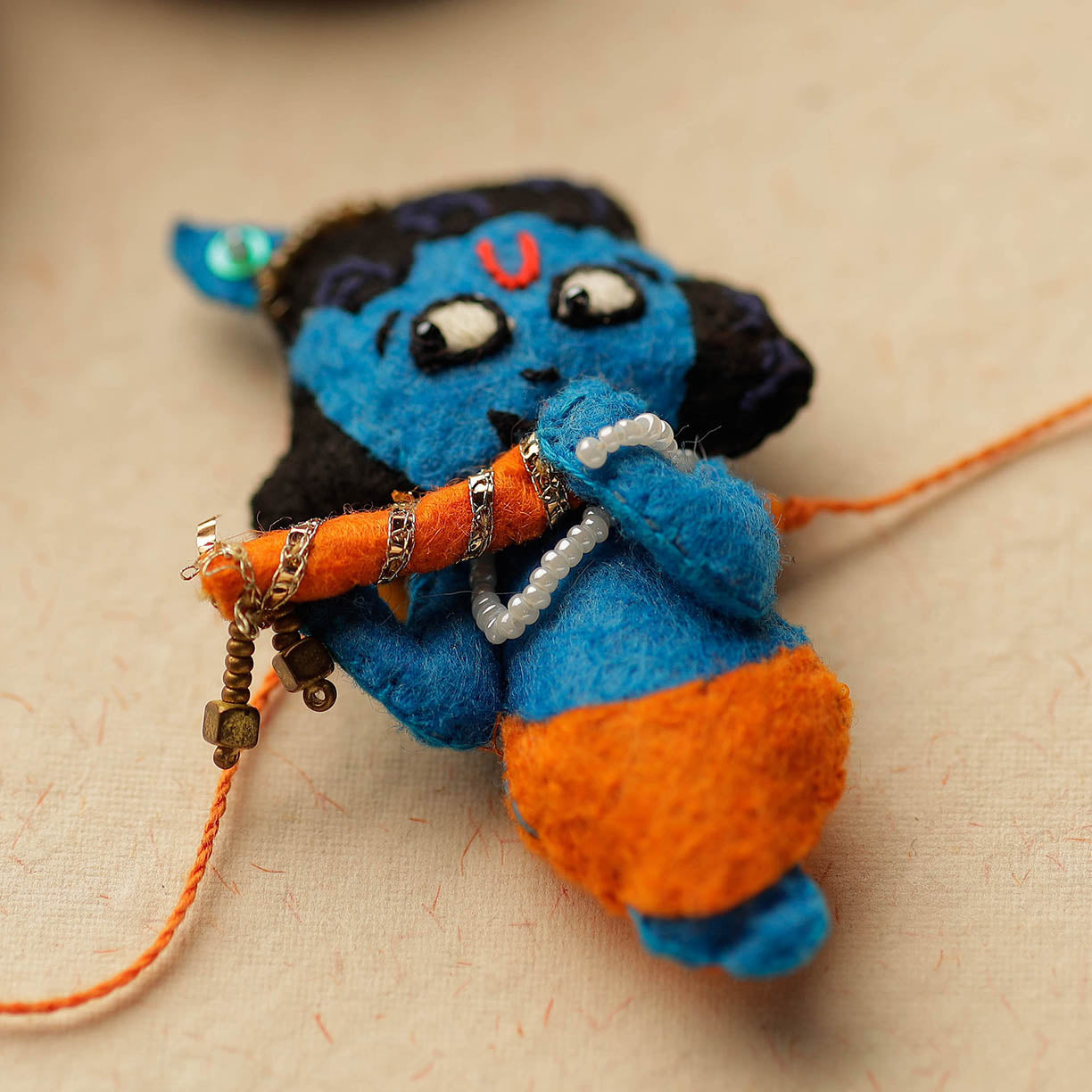 WITH LOVE BY KANIKA Bal Krishna - Hand Embroidered & Felt Work Kids Rakhi 05 - view 2