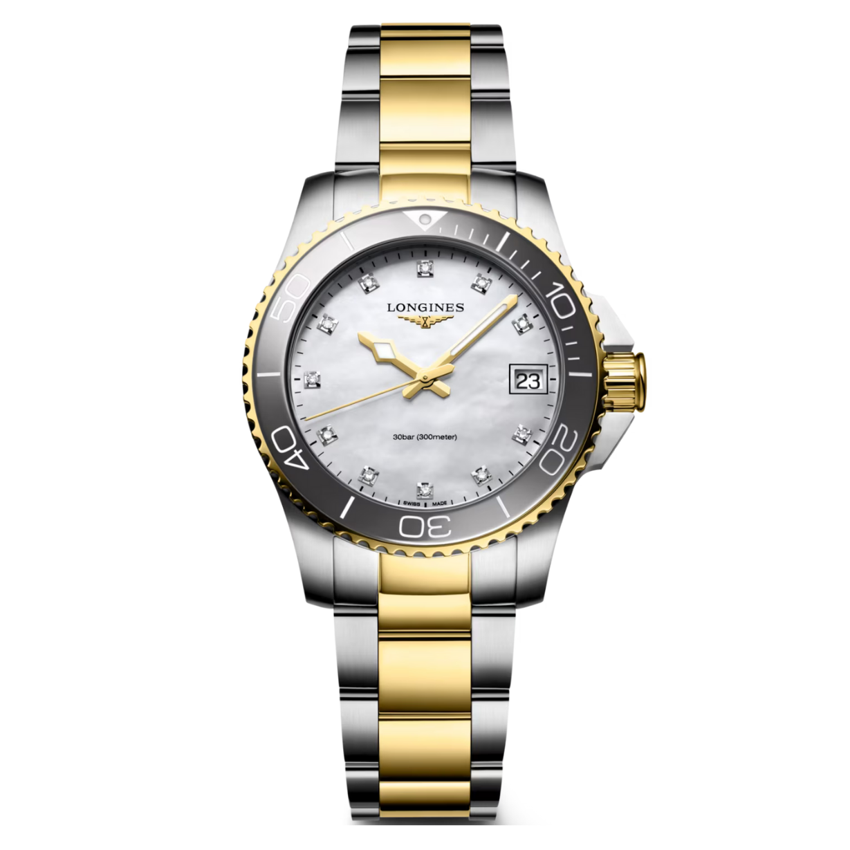 Longines Hydroconquest White Mother-Of-Pearl Dial Women 32mm - view 4