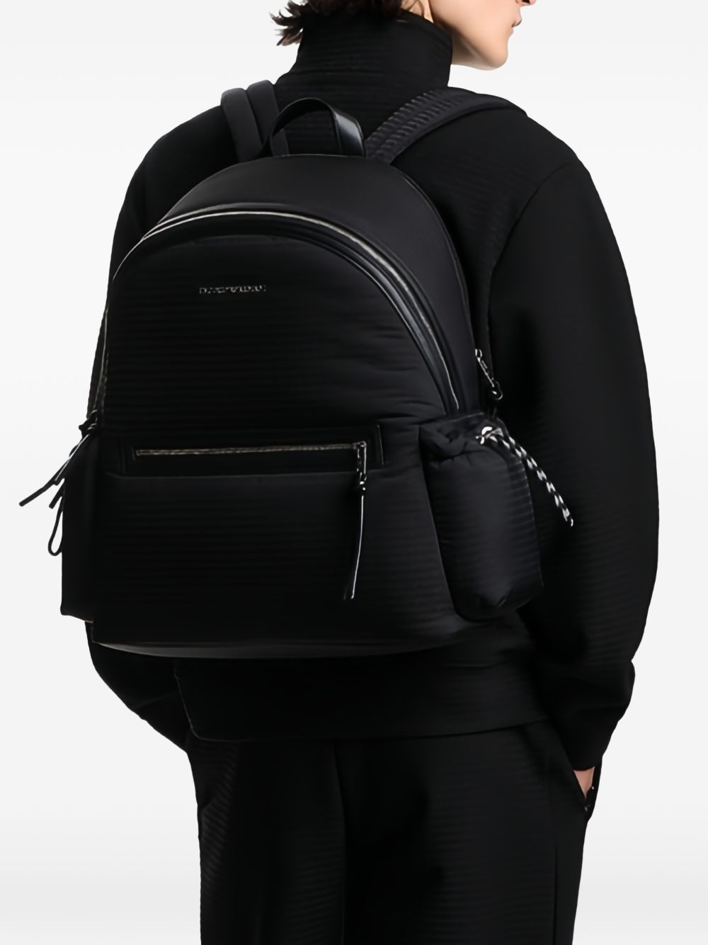EMPORIO ARMANI EXCLUSIVE Emporio Armani Round Nylon Backpack With Monogram Lettering - view 2