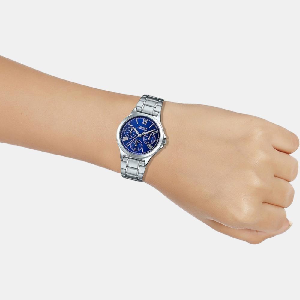 Casio Enticer Women Quartz Blue Dial Chronograph Stainless Steel Watch A1899 - view 5
