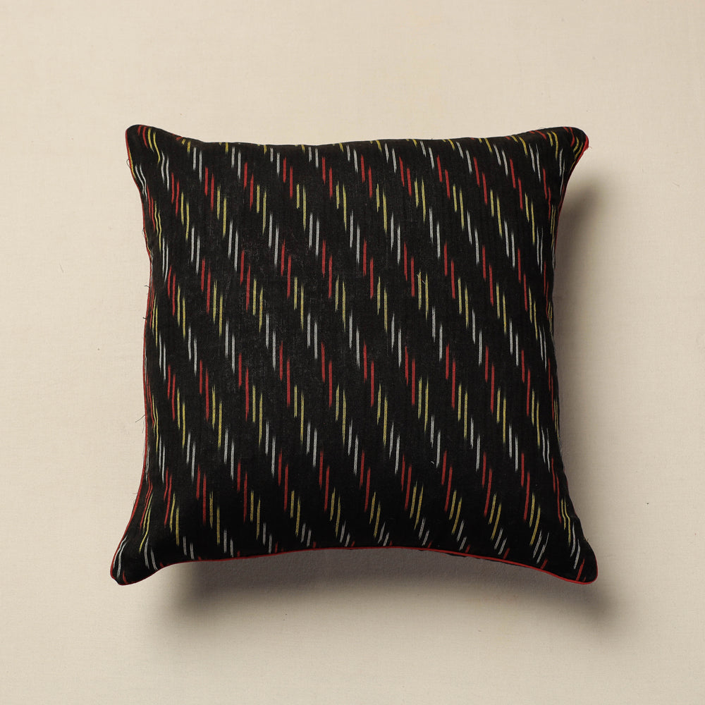 SOUTH KARGHA Black - Pochampally Ikat Cotton Cushion Cover (16 x 16 in)