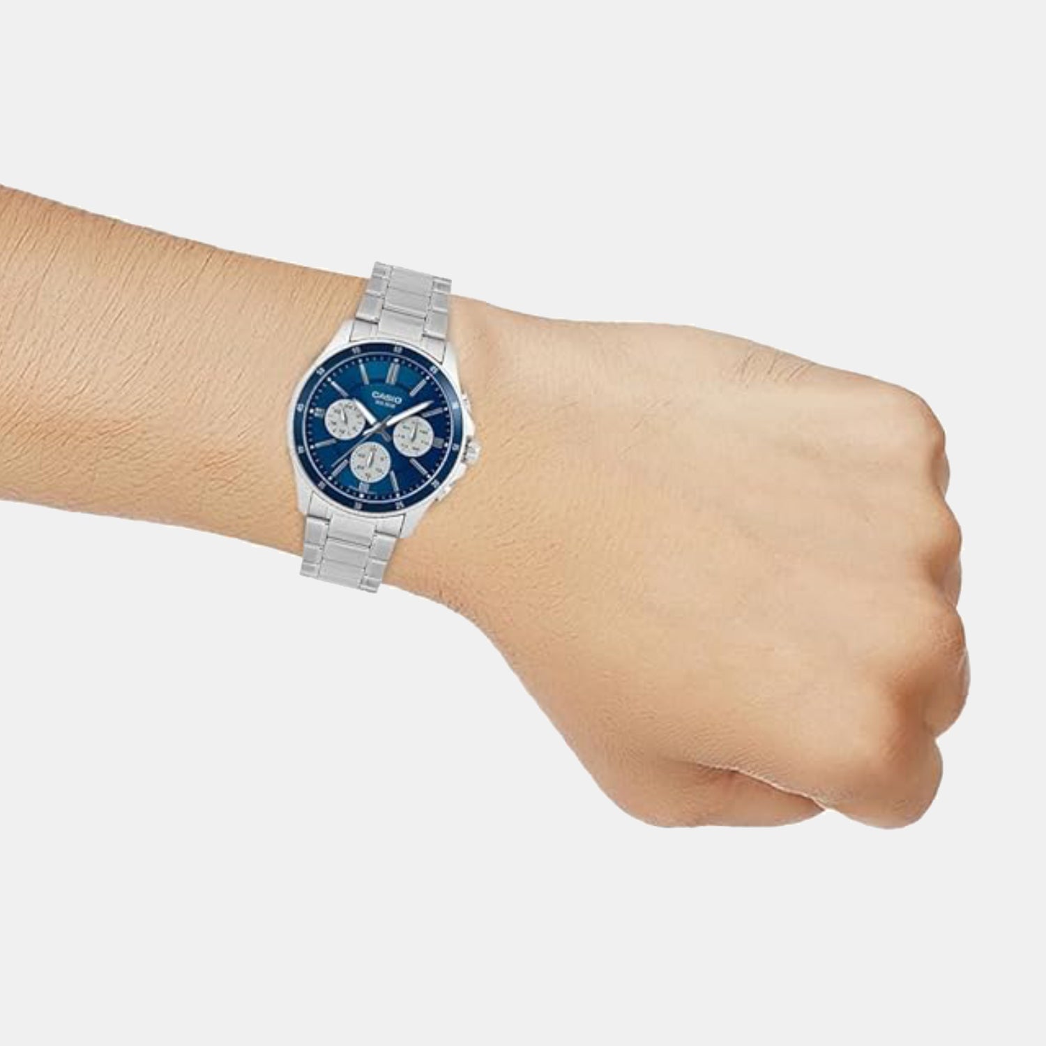 Casio Enticer Men Quartz Blue Dial Multi-Function Stainless Steel Watch A2346 - view 7