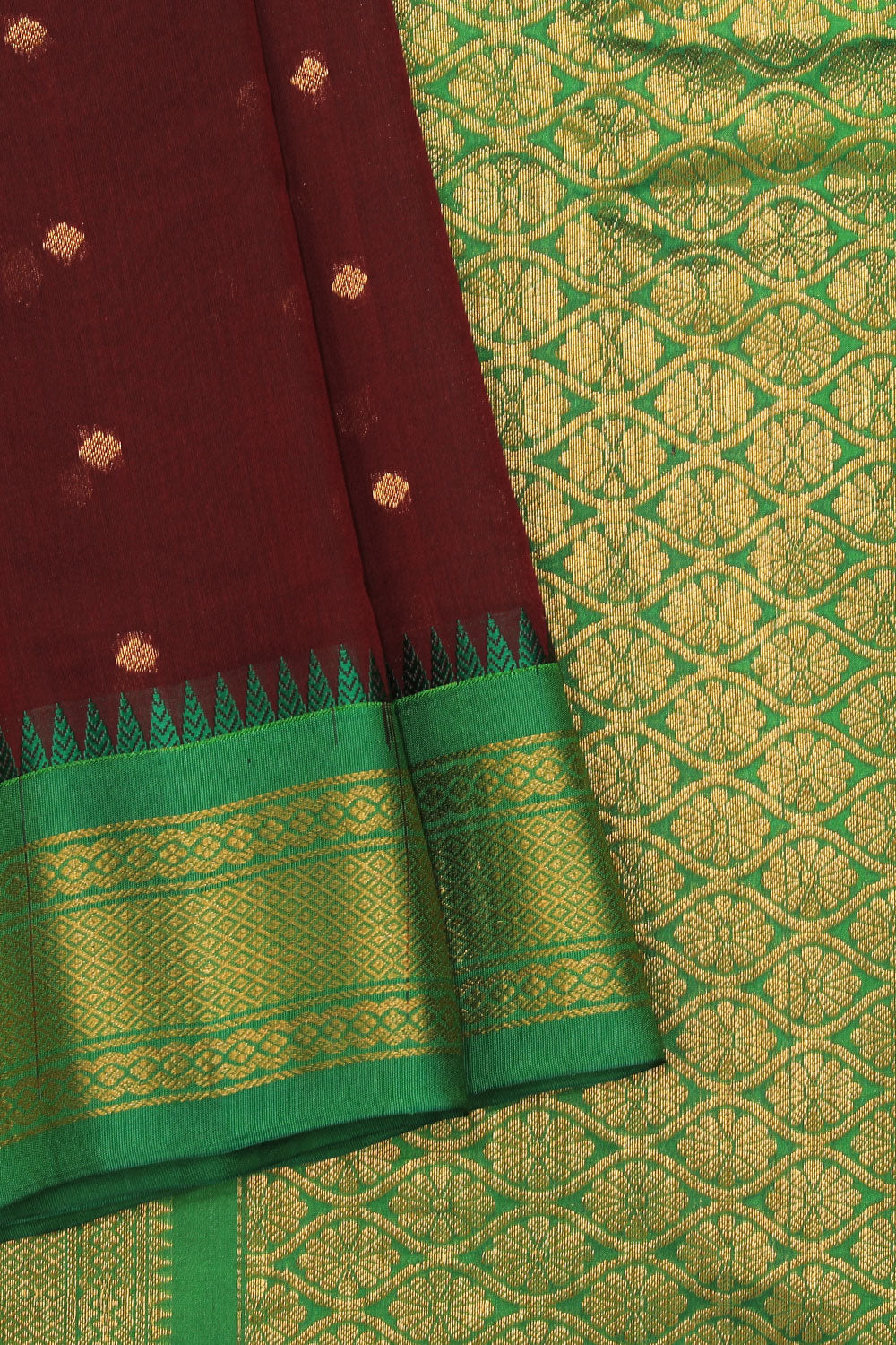 Kalanjali Gadwal Maroon Saree – Women's - view 2