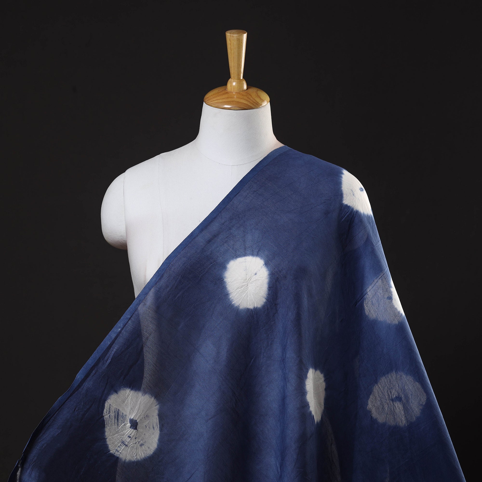 HAVELI CHRONICLES Blue - Chanderi Silk Shibori Tie-Dye Fabric 02