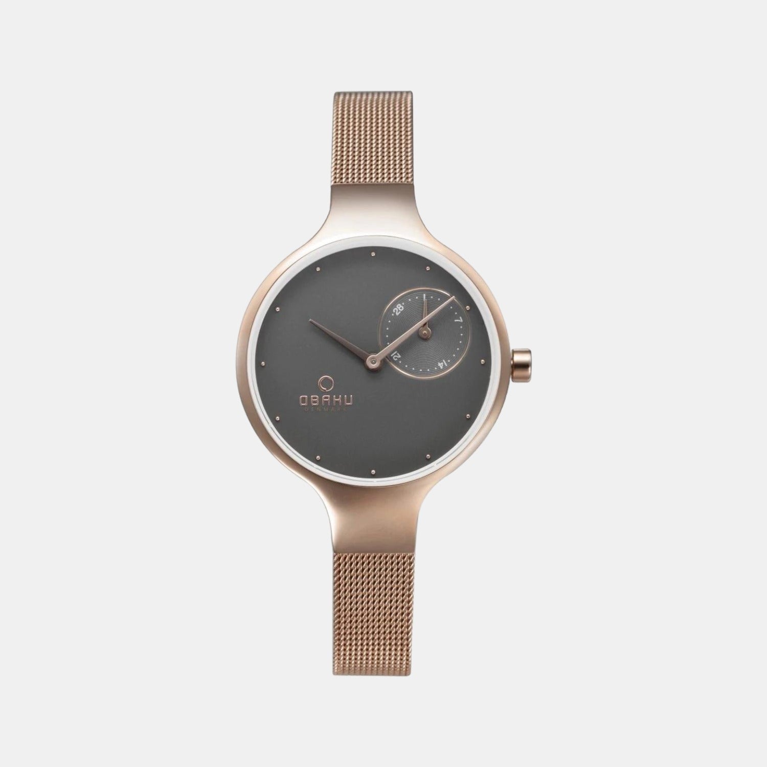 Obaku Eng Blush Women Quartz Grey Dial Analog Stainless Steel Watch V201LDVJMV