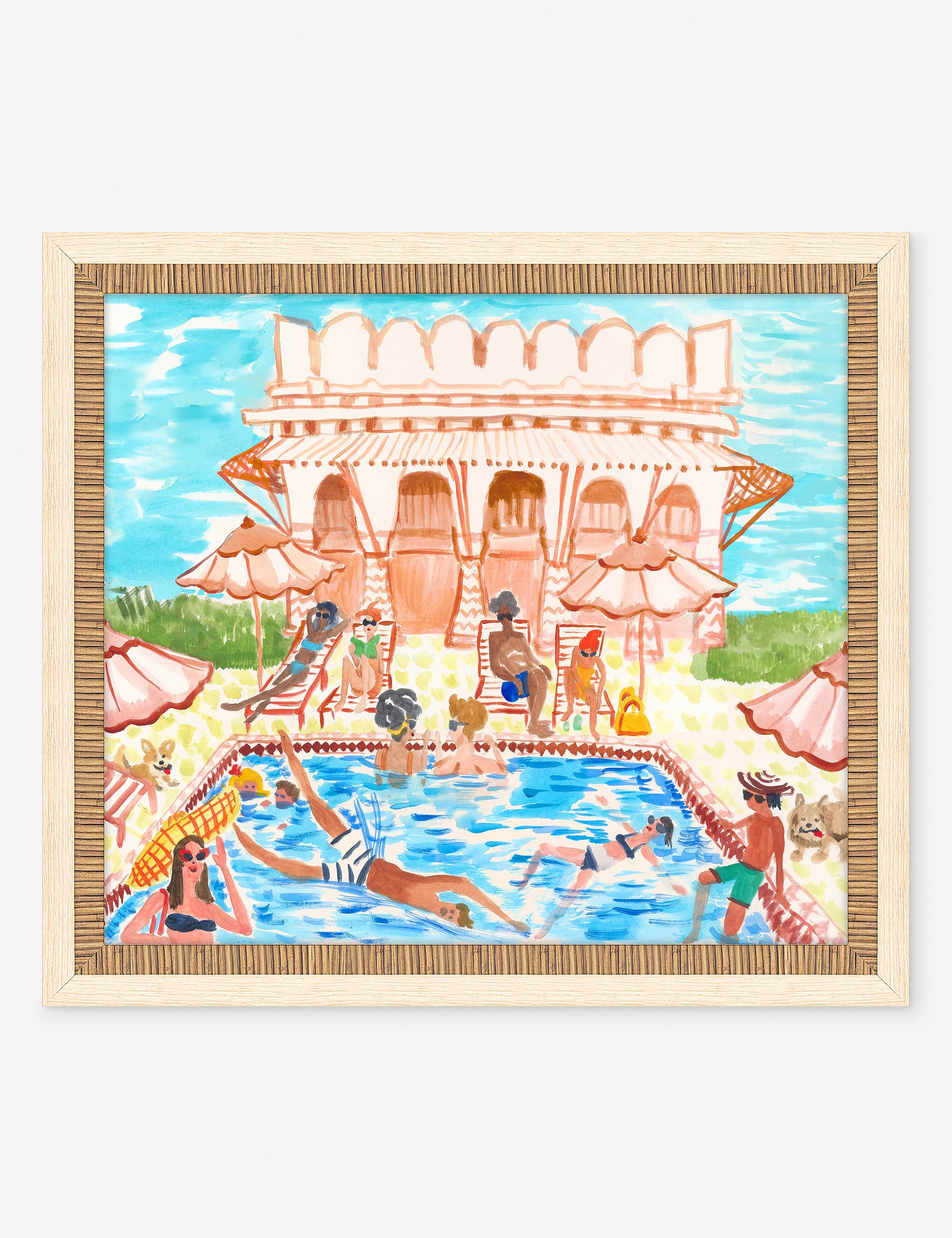 Lulu and Georgia Poolside Play Wall Art by Eli Franz