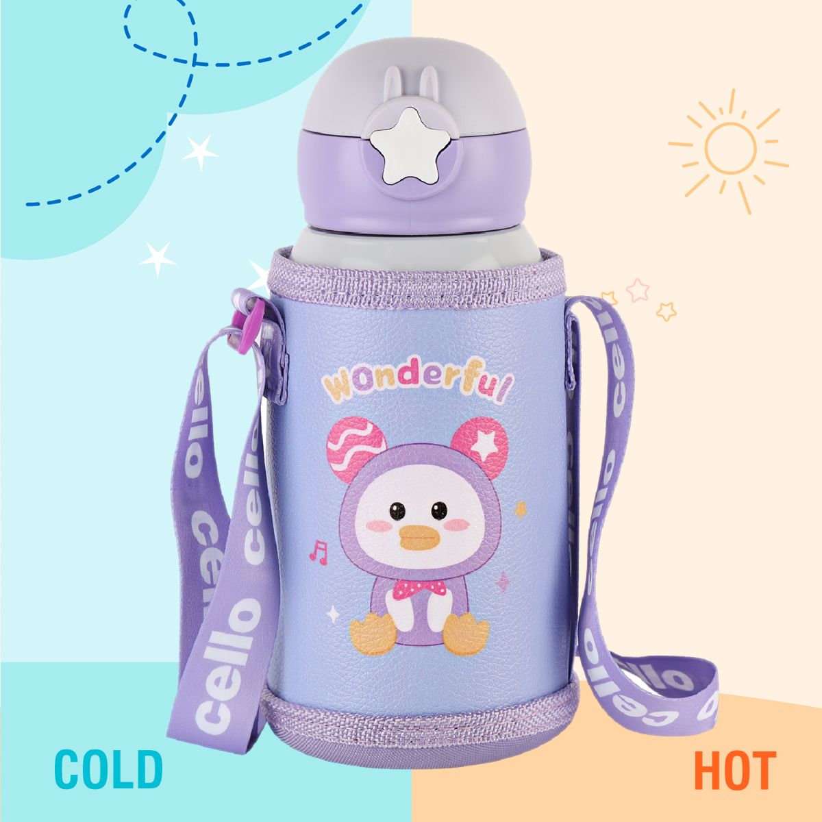 Cello Lucky Hot & Cold Stainless Steel Kids Water Bottle, 500ml - view 22