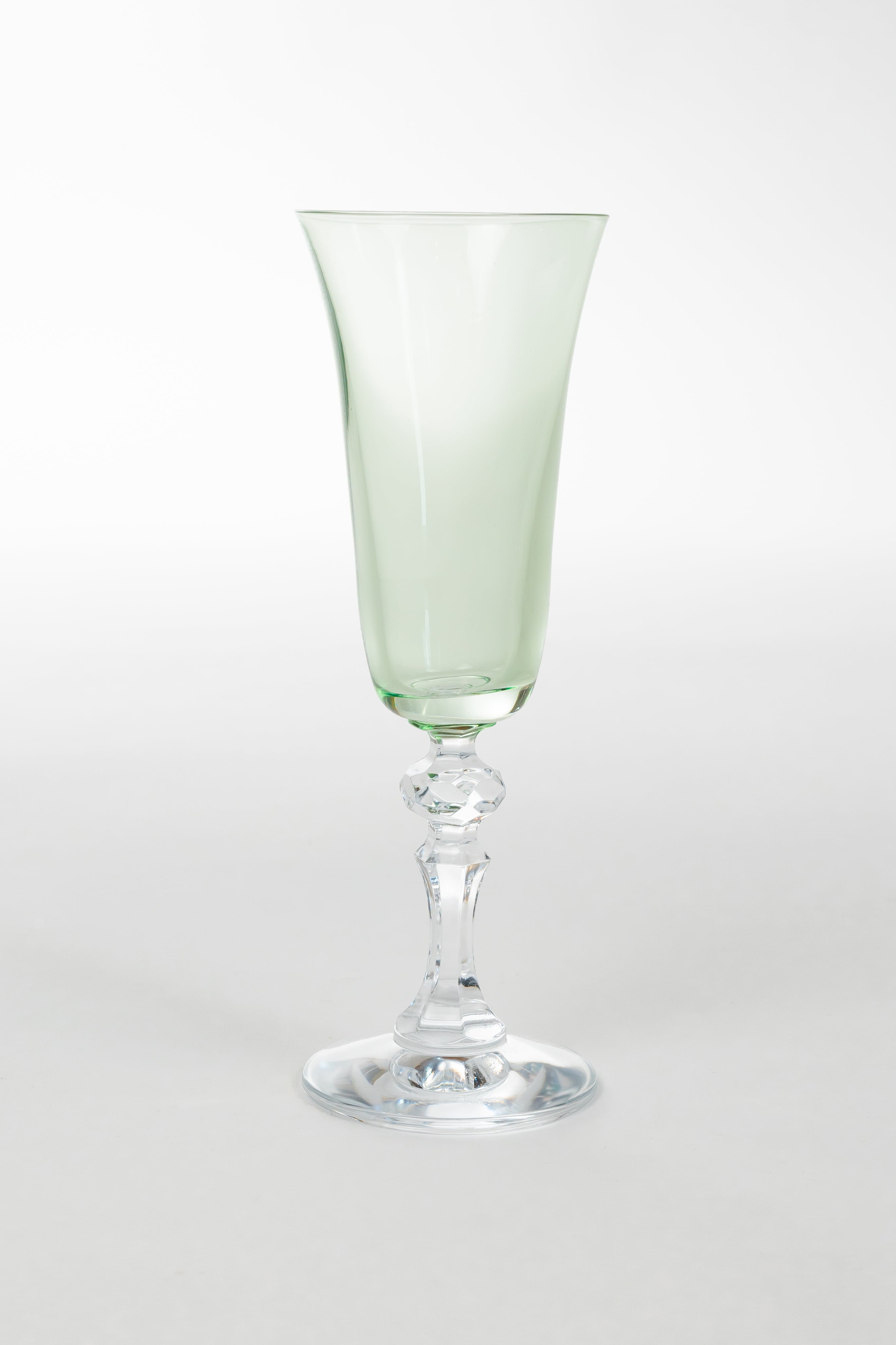 Estelle Colored Glass Estelle Colored Regal Flute With Clear Stem - Set of 2 {Mint Green} - view 3