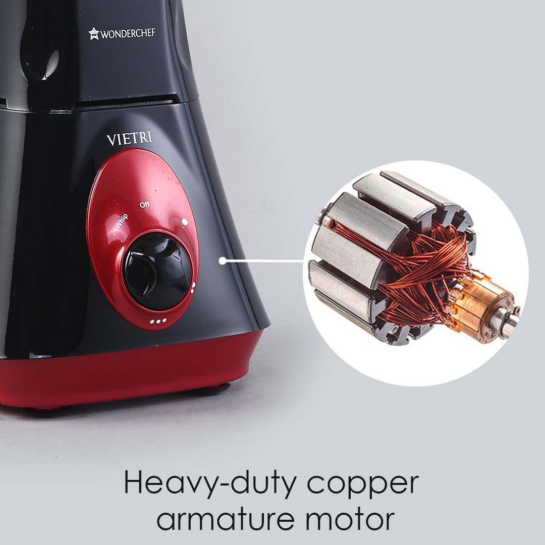 Wonderchef Vietri Mixer Grinder, 550W with 3 Anti-rust Stainless - view 3