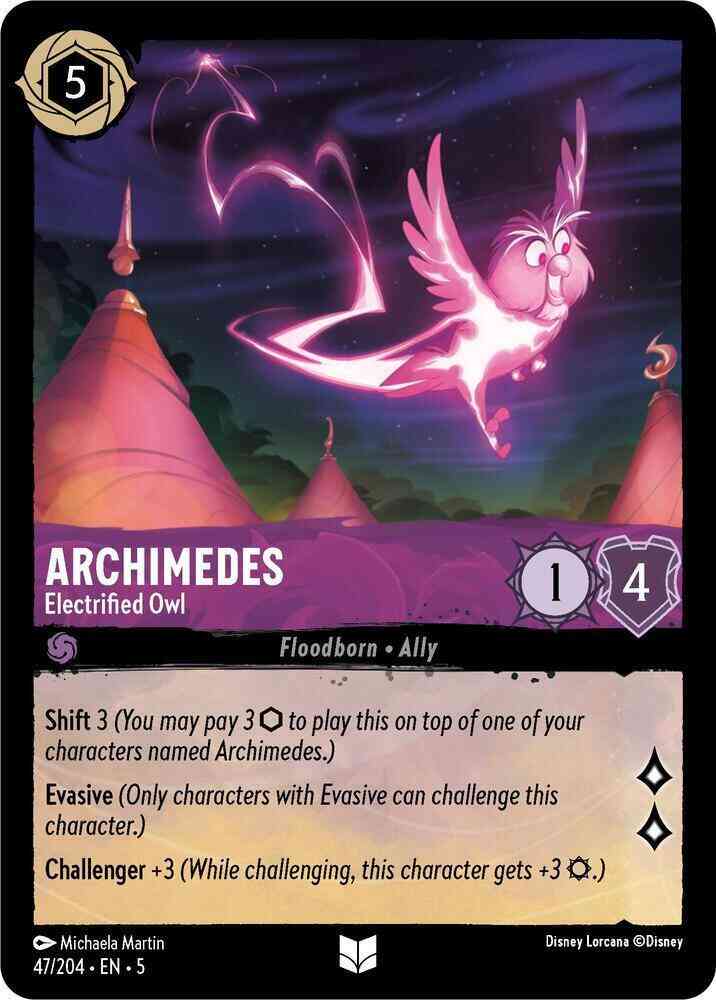 204 shimmering skies – Lorcana Archimedes - Electrified Owl - 47/204 [Shimmering Skies] [Non-Foil]