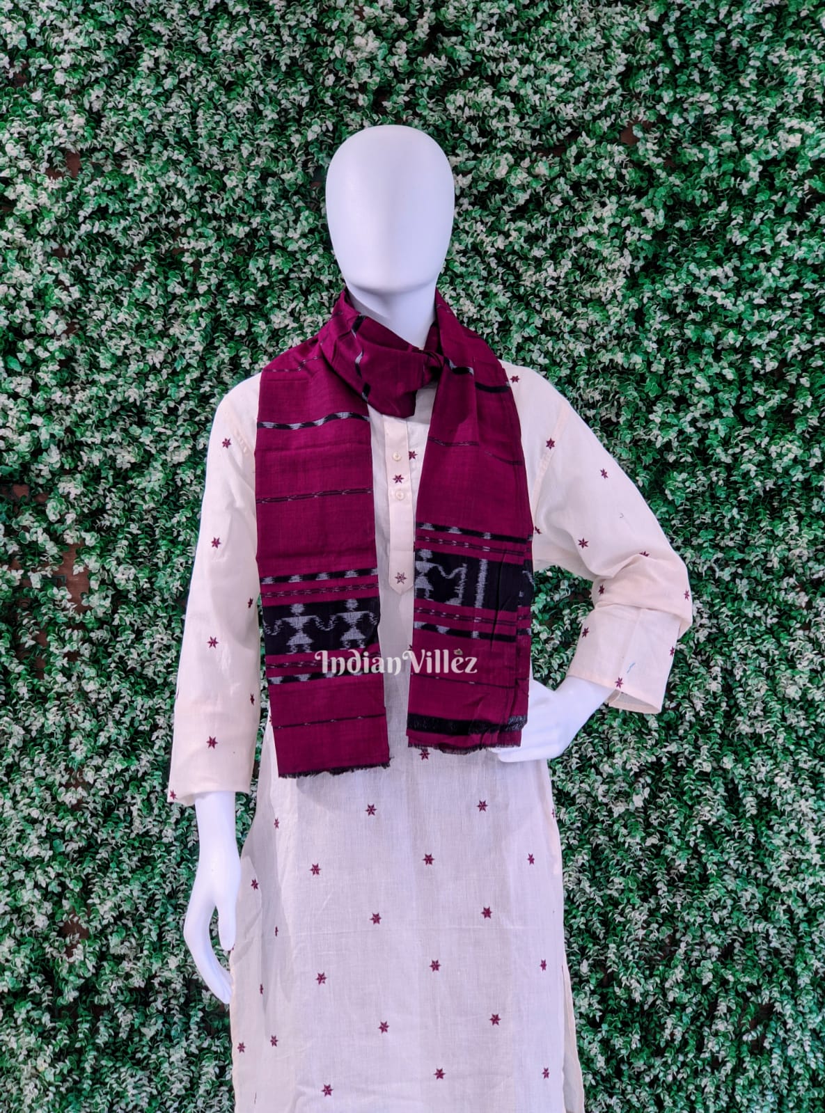 IndianVillèz Wine Saura Cotton Handloom Stole