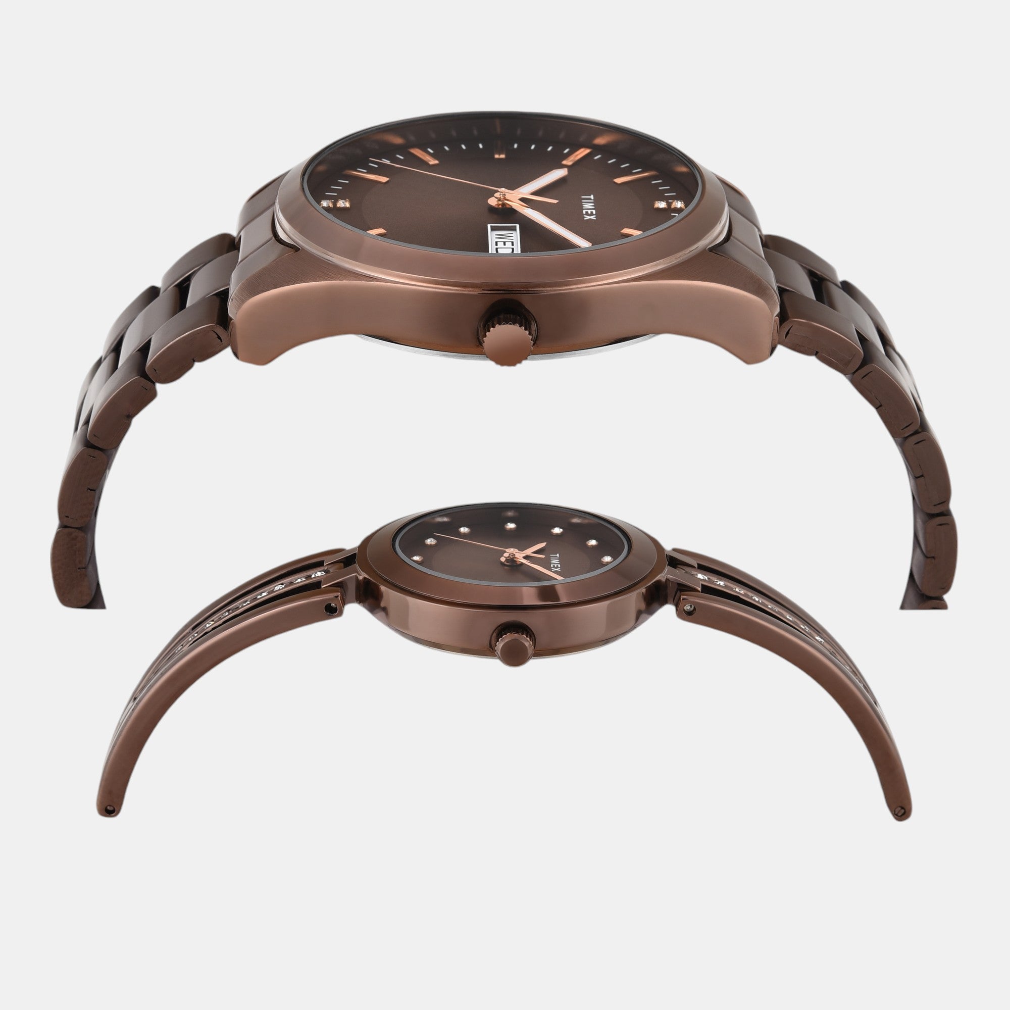 Timex Fashion Couple Quartz Brown Dial Analog Stainless Steel Watch TW00PR311 - view 4
