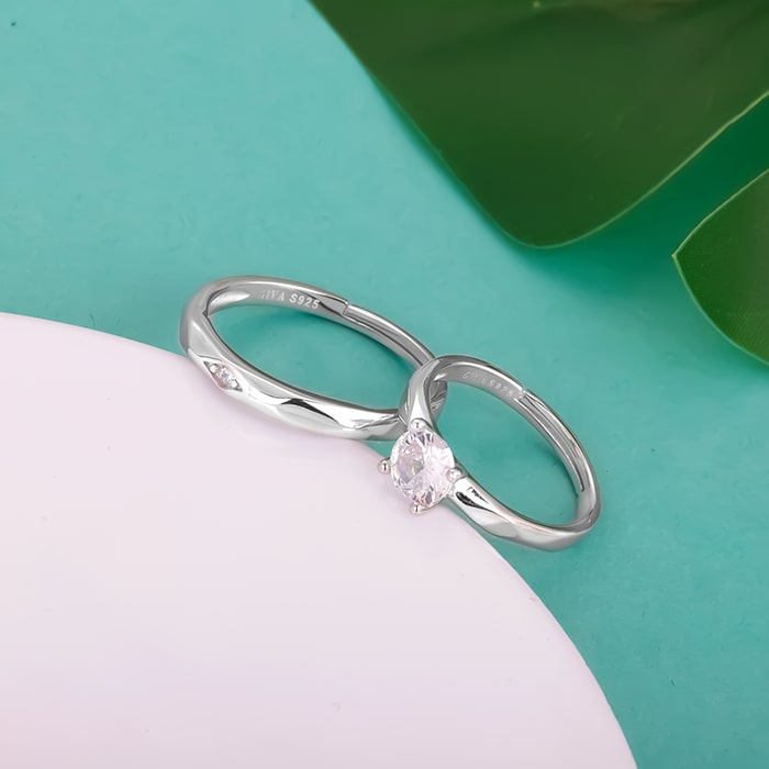 GIVA Jewelry Silver Rhomb Couple Band - view 2
