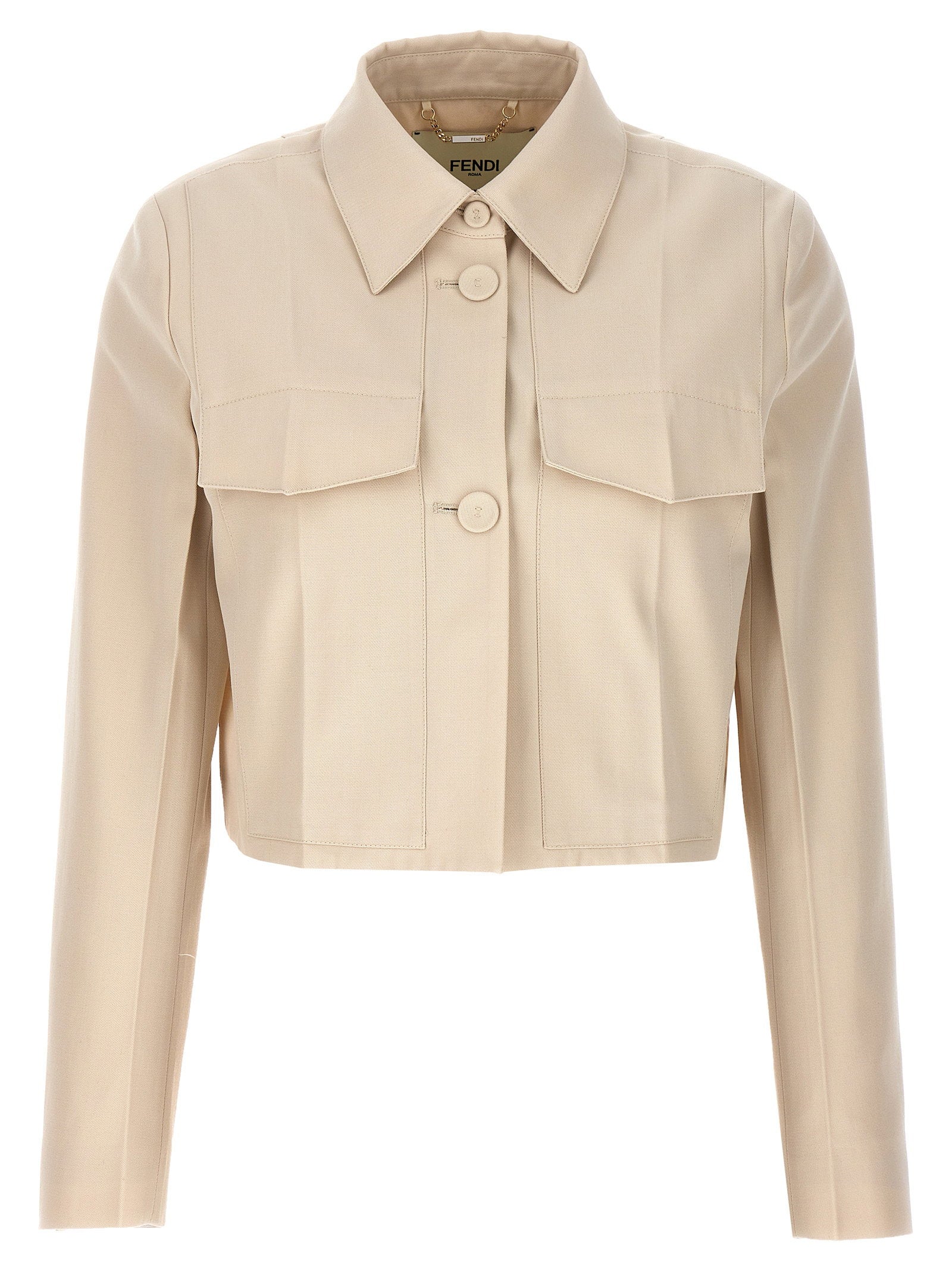 Fendi Tailored Crop Jacket – 62% wool, 38% cotton
