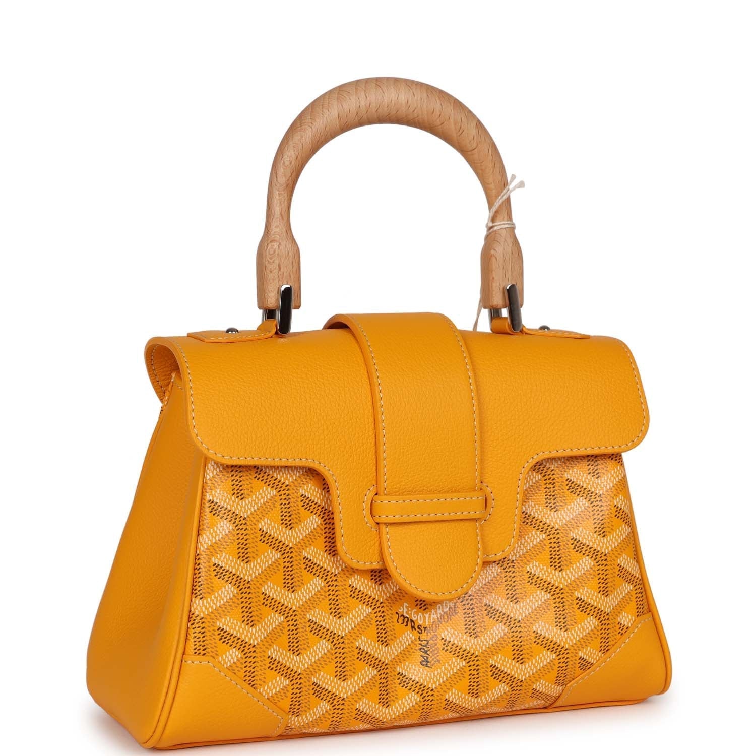 Cop Underdog Goyard Saigon Souple Mini Bag Yellow Goyardine Palladium Hardware - view 2
