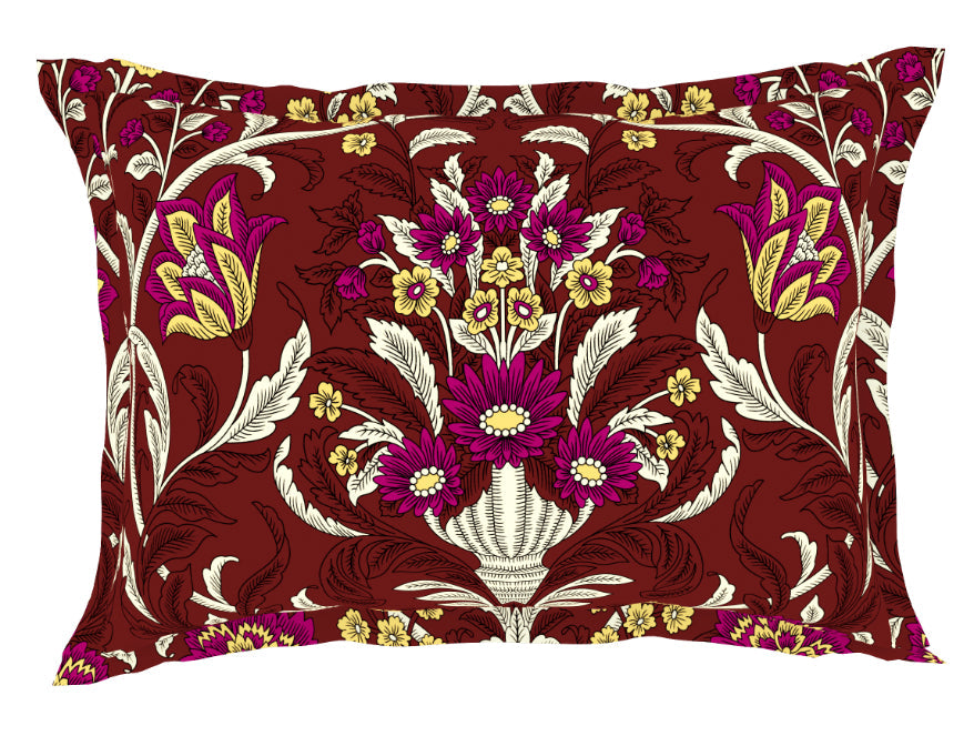 Spaces India Ornate Jazzy - Red 100% Cotton Queen Fitted Sheet - Moments By Welspun - view 5