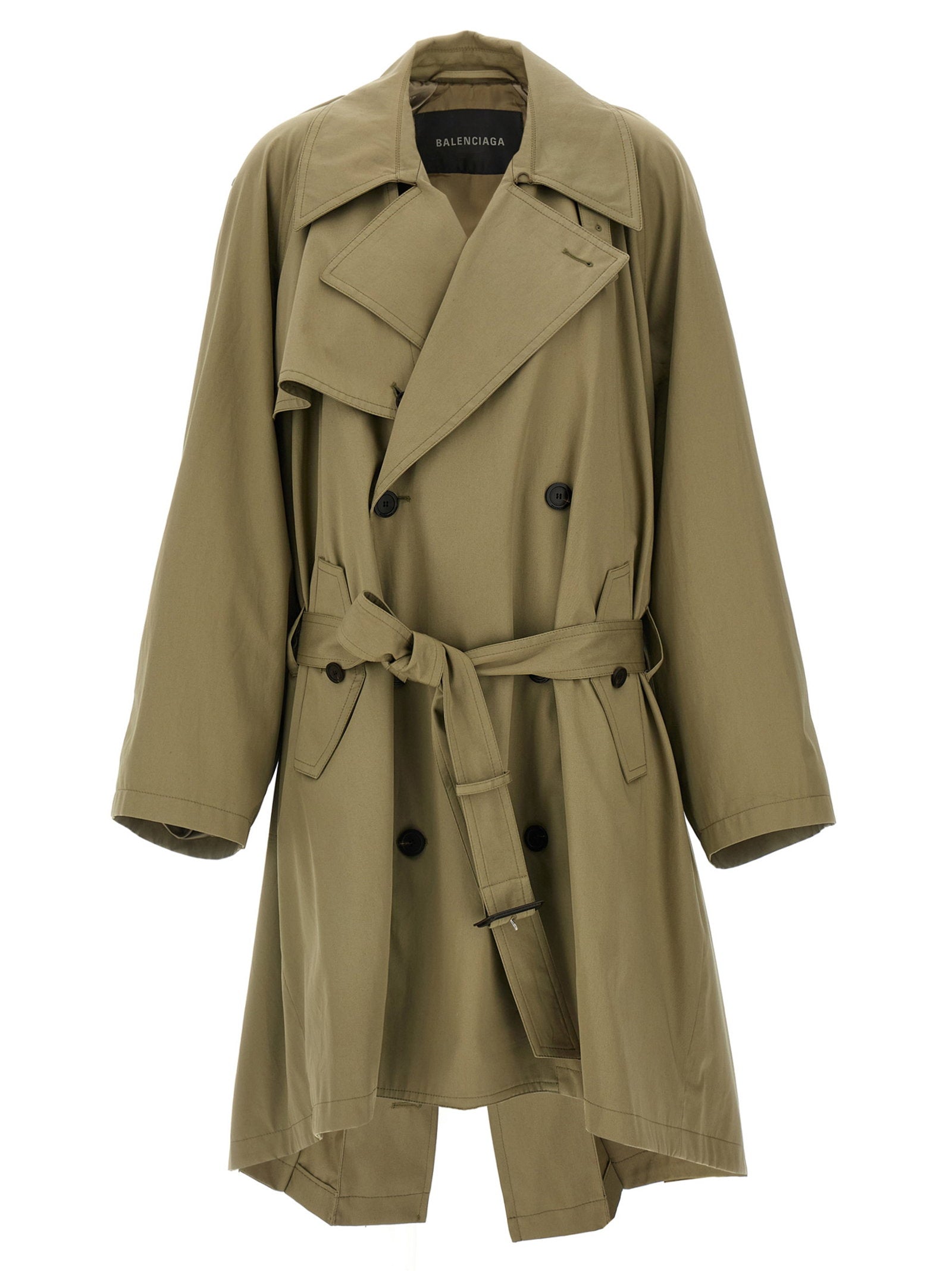 Balenciaga Draped Neck Trench Coat – 100% cotton