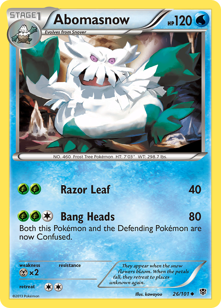 Uncommon bw10-26 reverse – Pokémon Abomasnow - 26/101 - Uncommon [bw10-26] [Reverse Holo] - Abomasnow - 26/101 - Uncommon