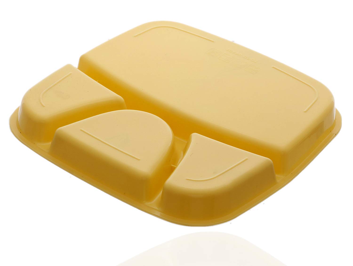 Kuber Industries 2 Pieces Microwave Safe Plastic Food Plate with Partitions (Yellow) - CTKTC37553 - view 2