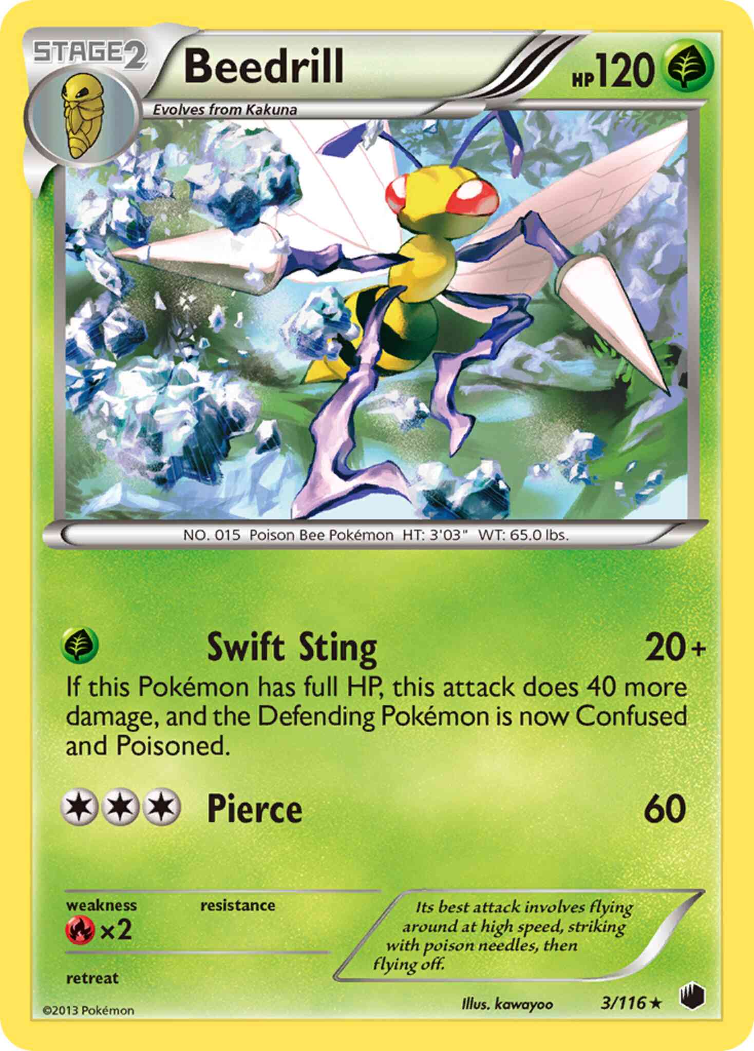 Rare bw9-3 reverse – Pokémon Beedrill - 3/116 - Rare [bw9-3] [Reverse Holo]