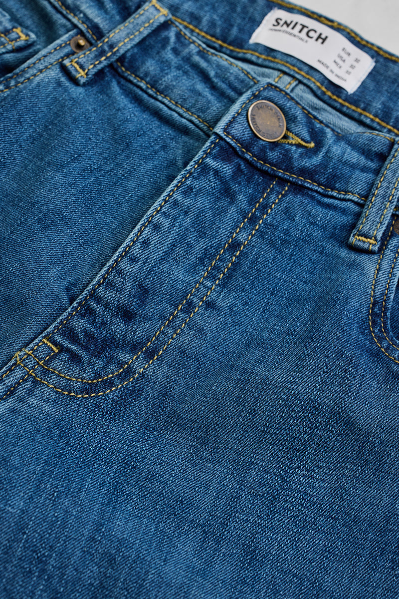 SNITCH Dark Blue Bootcut Jeans - view 2