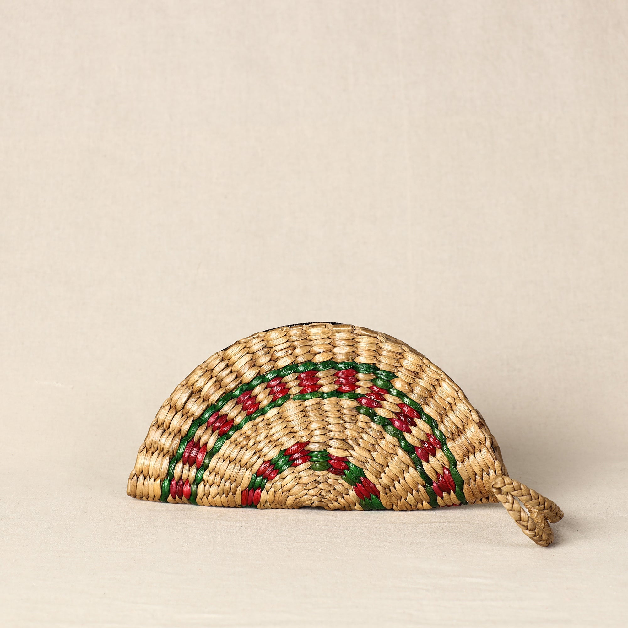 ITOKRI CRAFTS INITIATIVE Beige - Handmade Organic Water Hyacinth Hand Purse from Assam