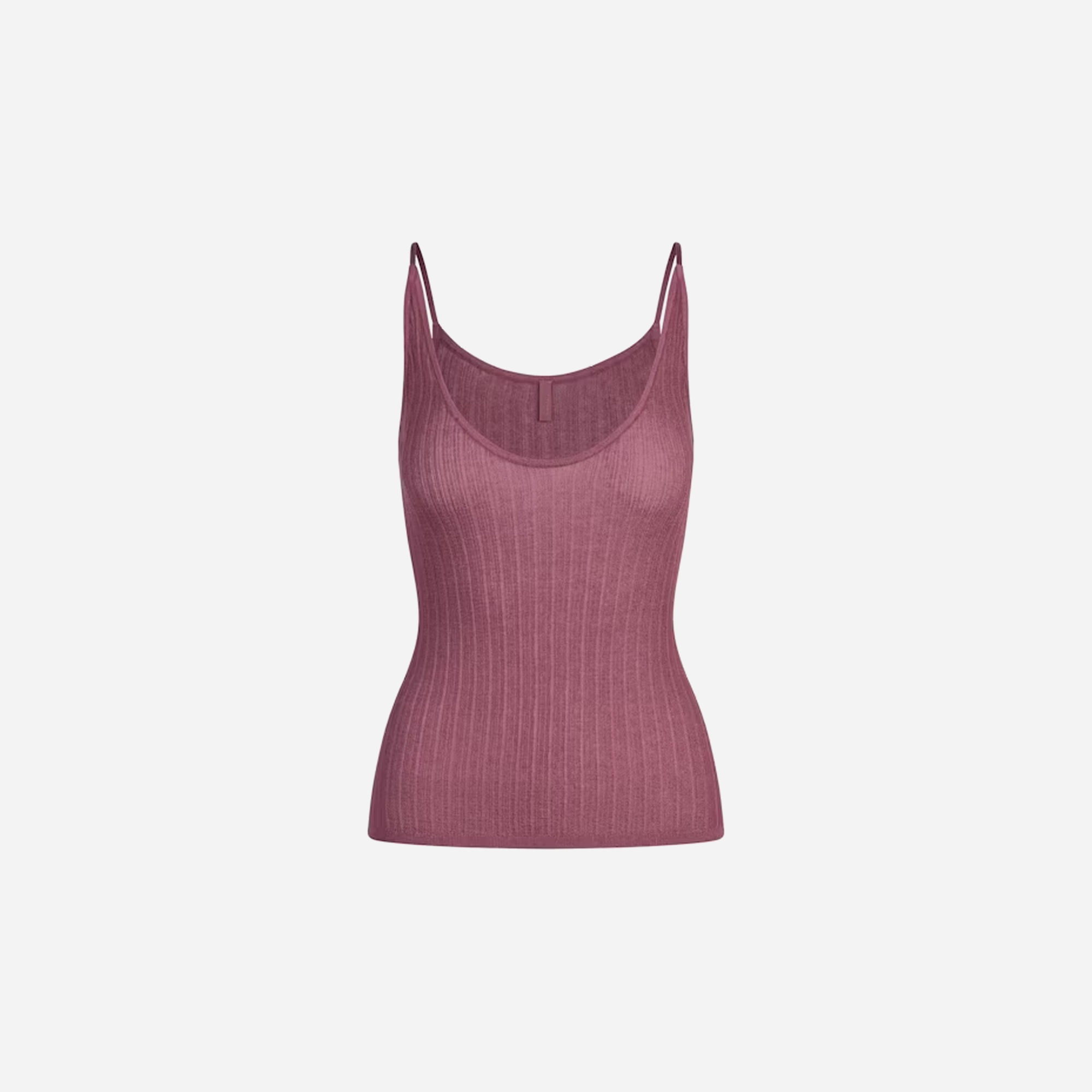 SKIMS Sheer Knit Plunge Tank Beet