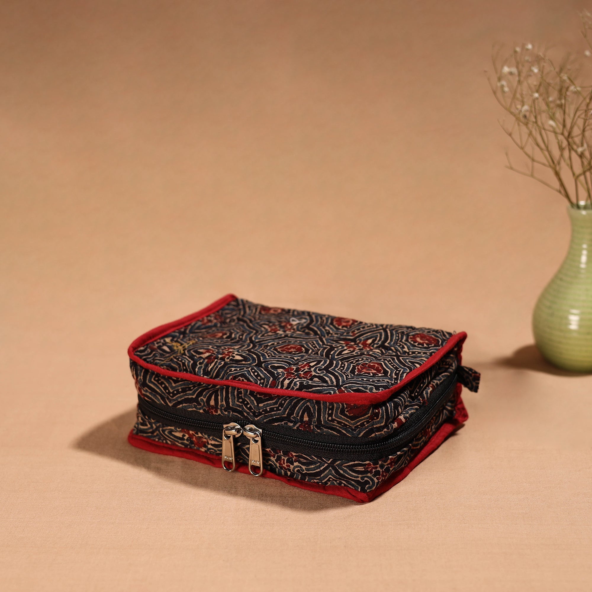 NOORI BAZAR Handmade 4 Pockets Cotton Jewellery Bag 03
