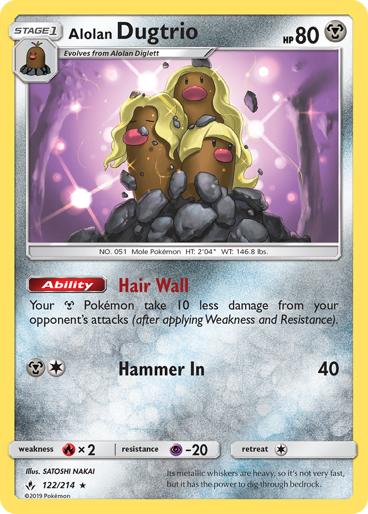 Rare sm10-122 non-holo – Pokémon Alolan Dugtrio - 122/214 - Rare [sm10-122] [Non-Holo] - Alolan Dugtrio - 122/214 - Rare
