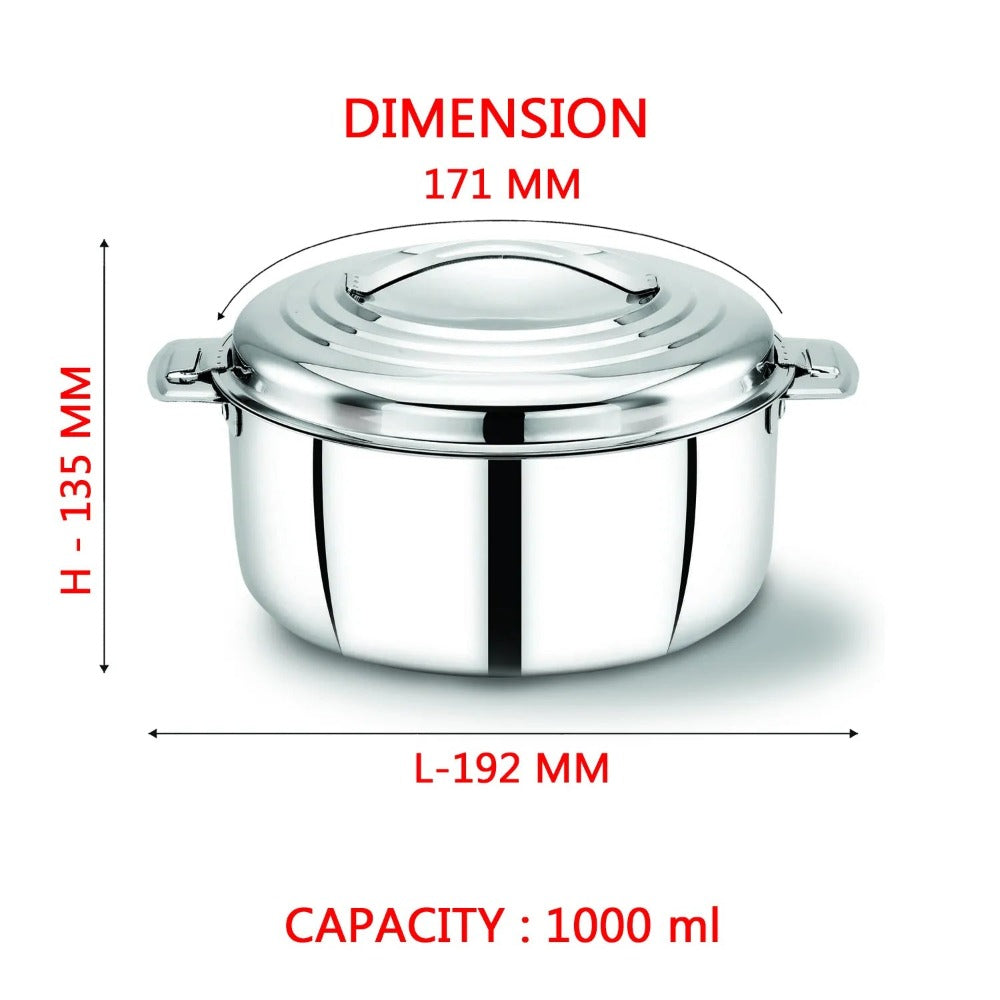 AVIAS Platinox Stainless Steel Set (Belly 18cm + Kadhai 22cm + Frypan 22cm + Casserole 1000ML + 1500ML) | Induction Compatible | Silver | Set of 5 Pcs - view 11