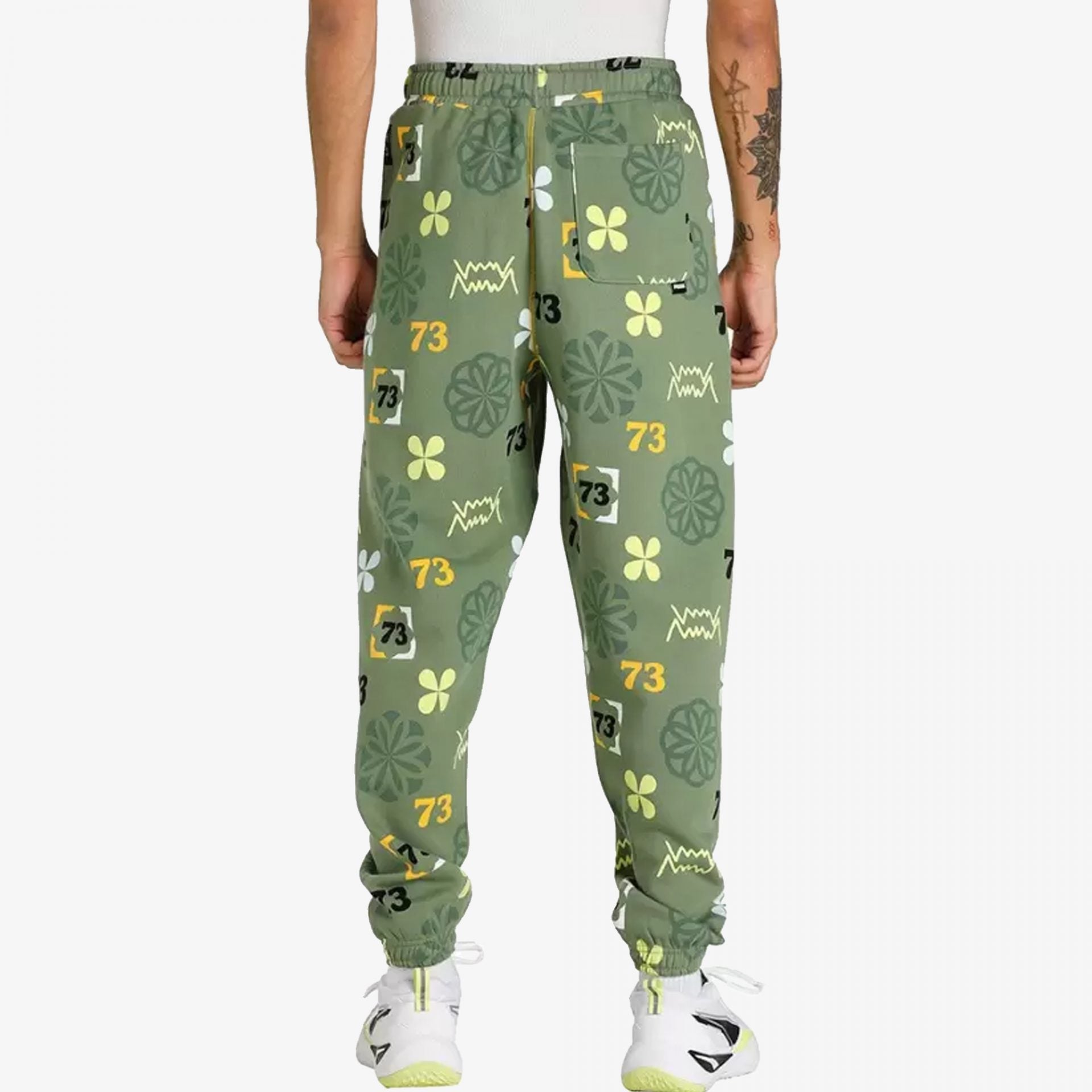 Puma | RUN IT BACK PRINTED BASKETBALL SWEATPANTS { DUSTY GREEN
