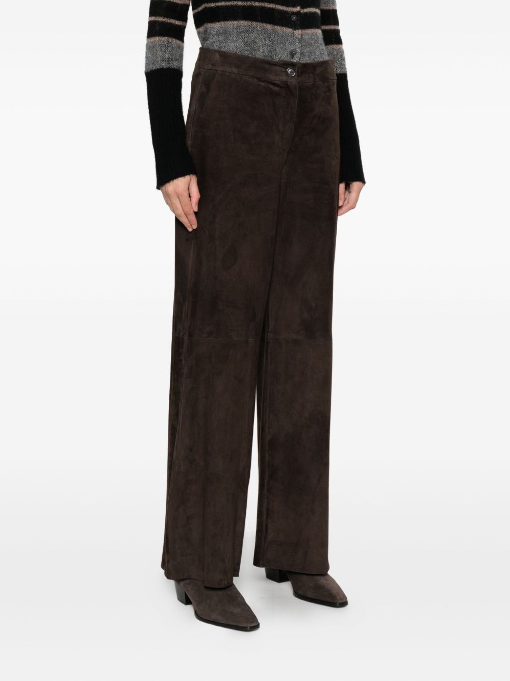 Via Masini 80 Leather wide-leg trousers – Calf Leather 100% - view 5