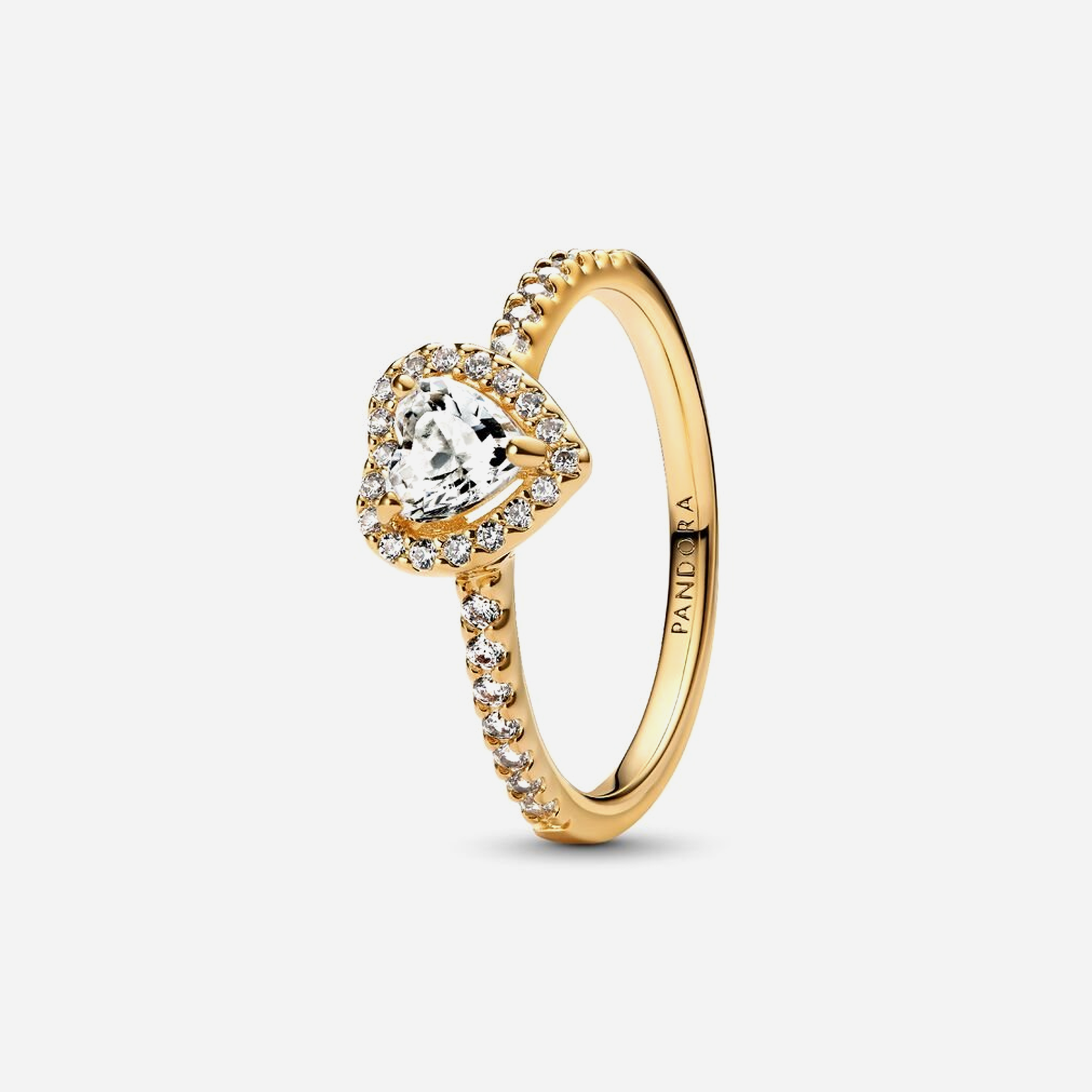 Pandora Elevated Heart Ring Sterling Gold Plated - view 2
