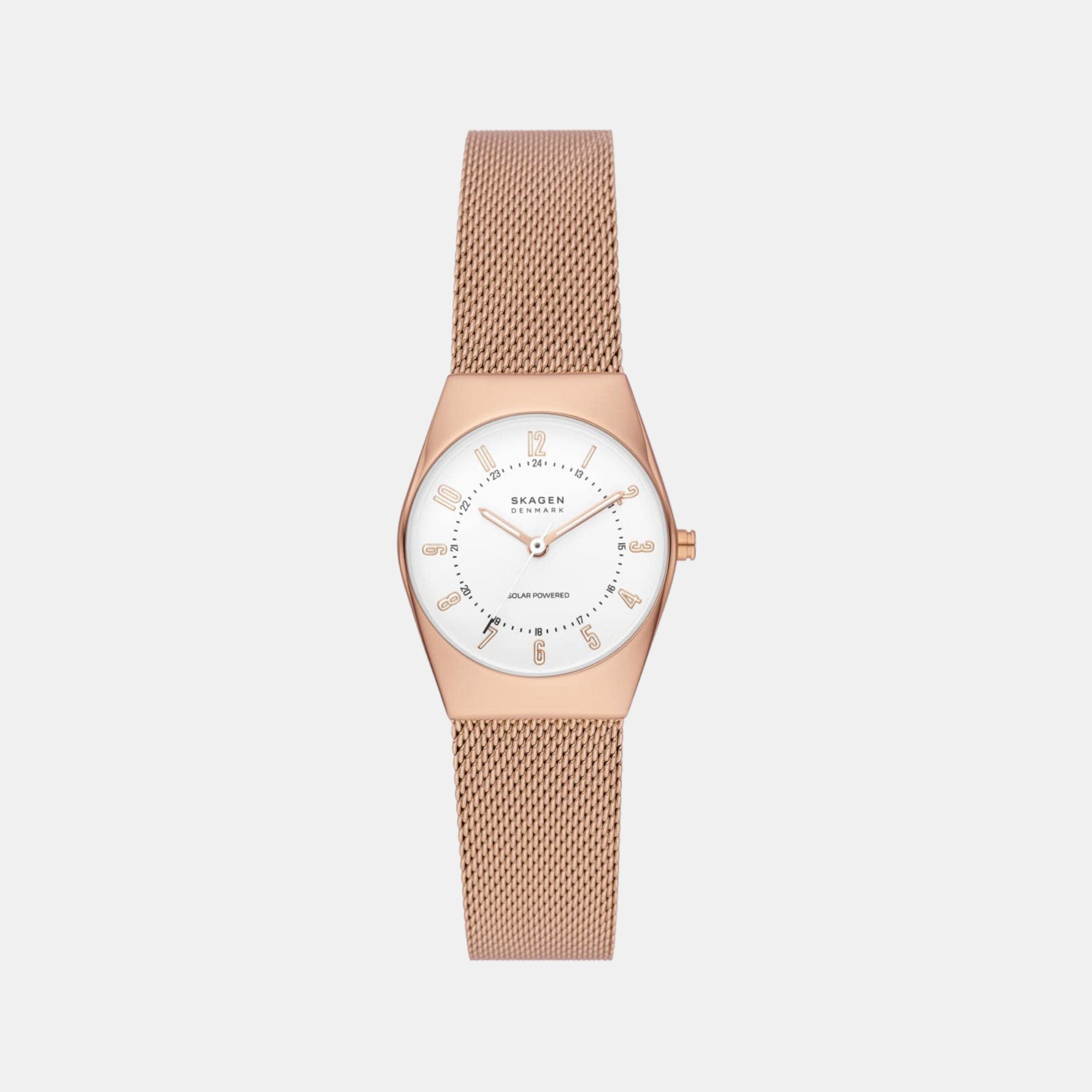 Skagen Grenen Lille Solar Powered Women Solar White Dial Analog Stainless Steel Watch SKW3078