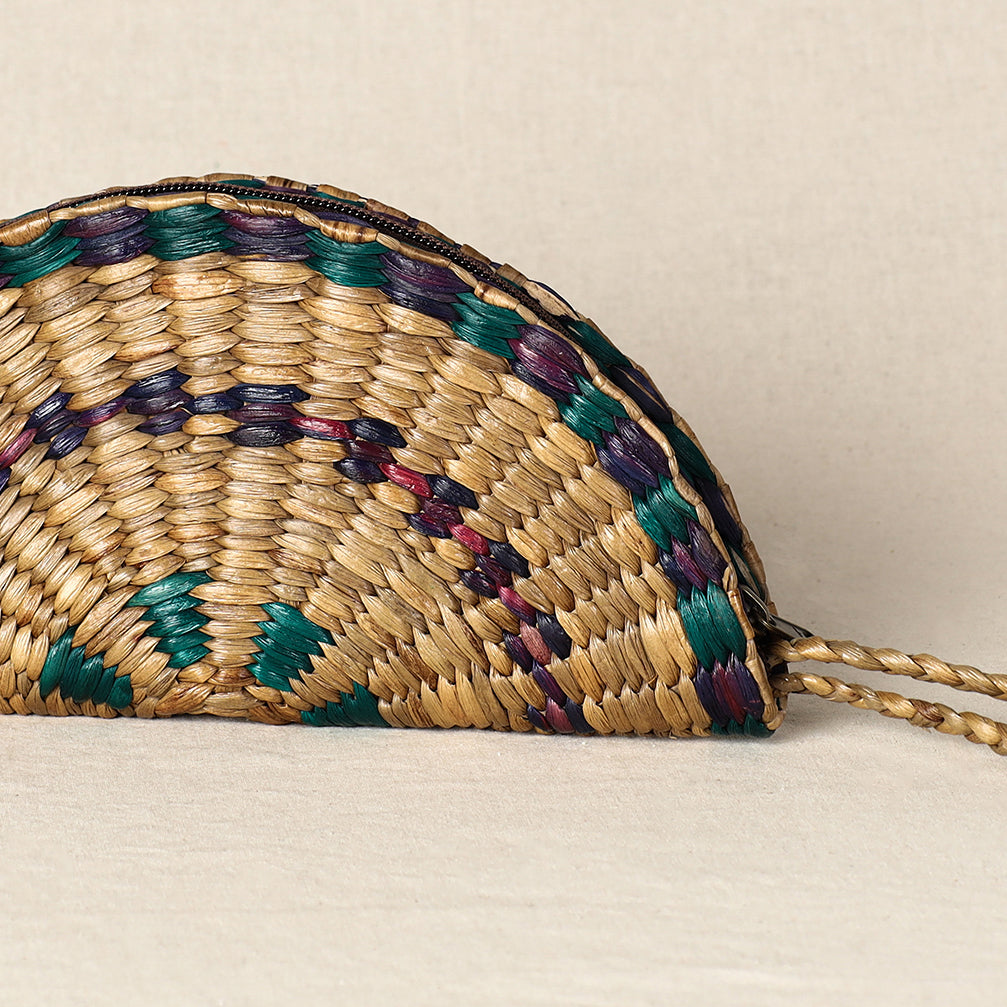 ITOKRI CRAFTS INITIATIVE Beige - Handmade Organic Water Hyacinth Hand Purse from Assam - view 2