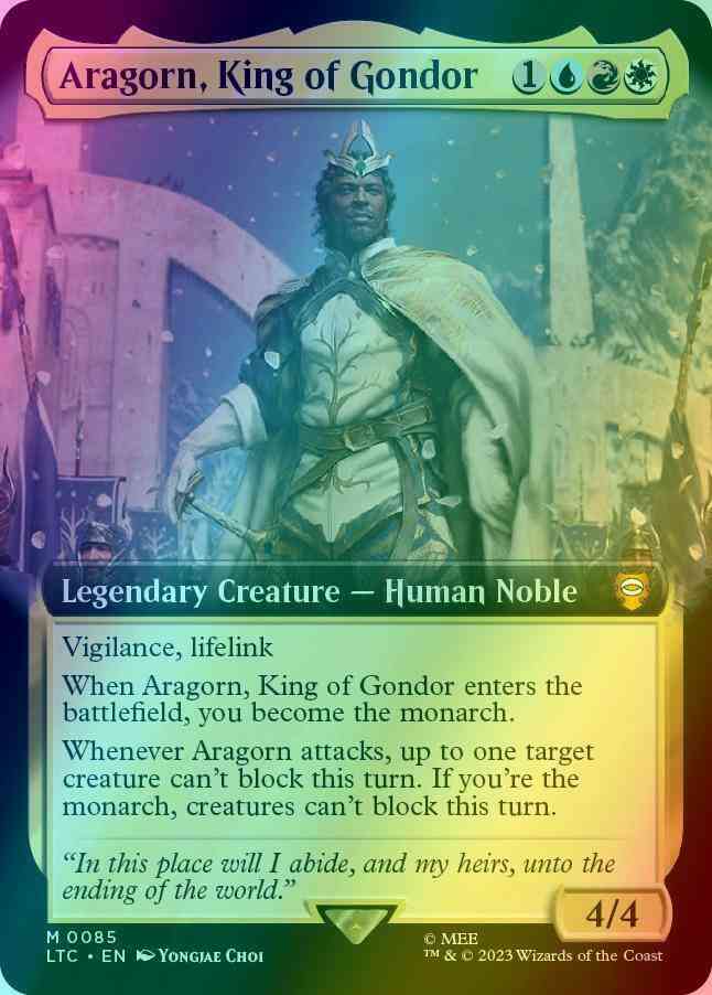 Magic Aragorn, King of Gondor [85] [Extended Art] [The Lord of the Rings: Tales of Middle-earth: Commander] [Foil]
