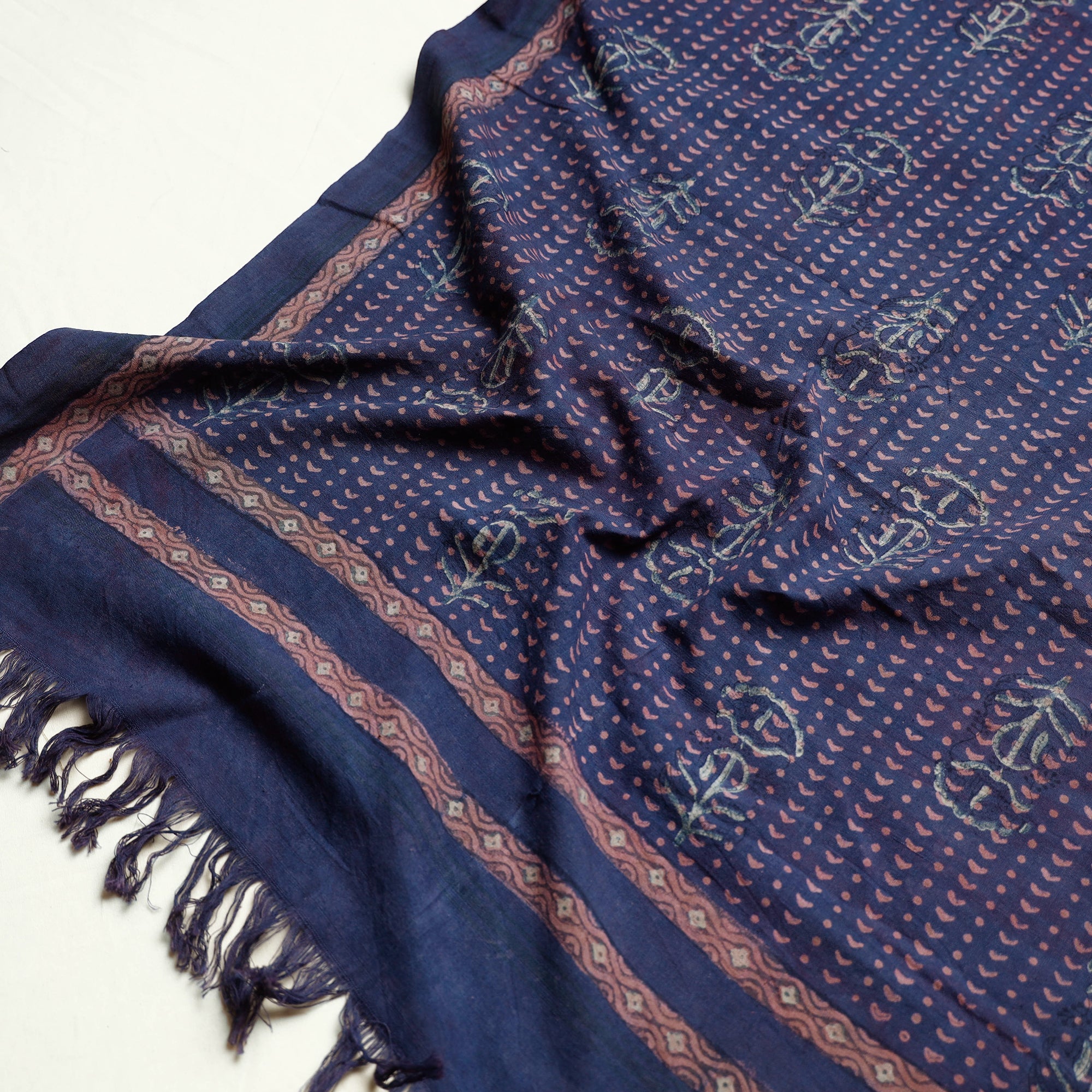SOUTH KARGHA Blue - Akola Block Printed Pure Handloom Cotton Towel - view 2