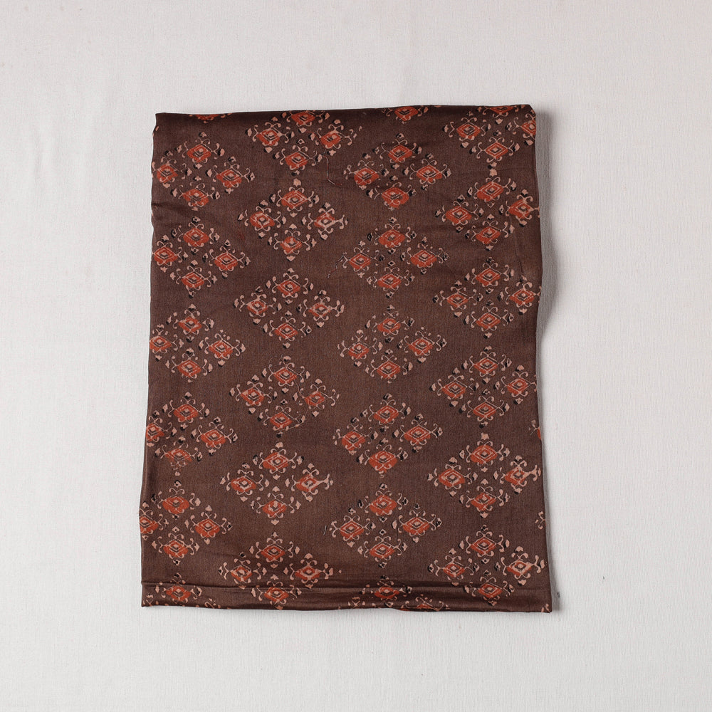 KACHCHH JI CHHAAP Brown - Ajrakh Modal Silk Precut fabric - (1 meter)