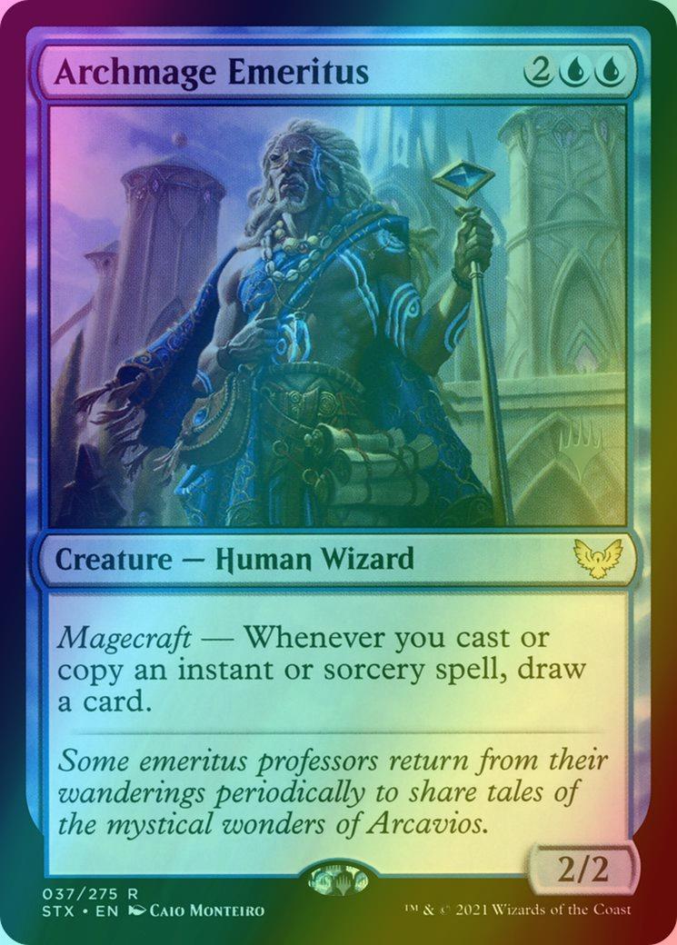 Archmage emeritus promo – Magic Archmage Emeritus [Promo Pack] [37p] [Strixhaven: School of Mages Promos] [Foil]