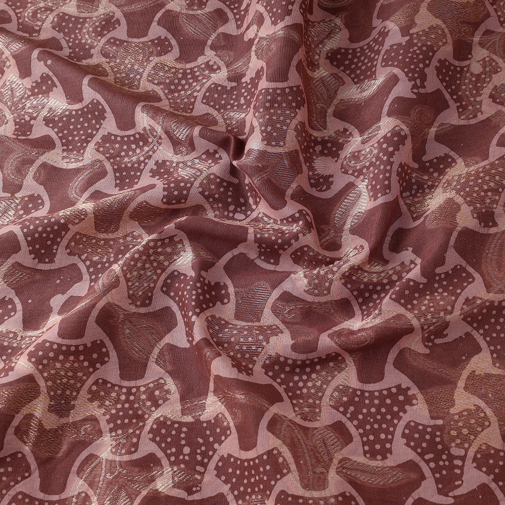 KACHCHH JI CHHAAP Brown - Jacquard Weave Cotton Batik Print Fabric - view 3