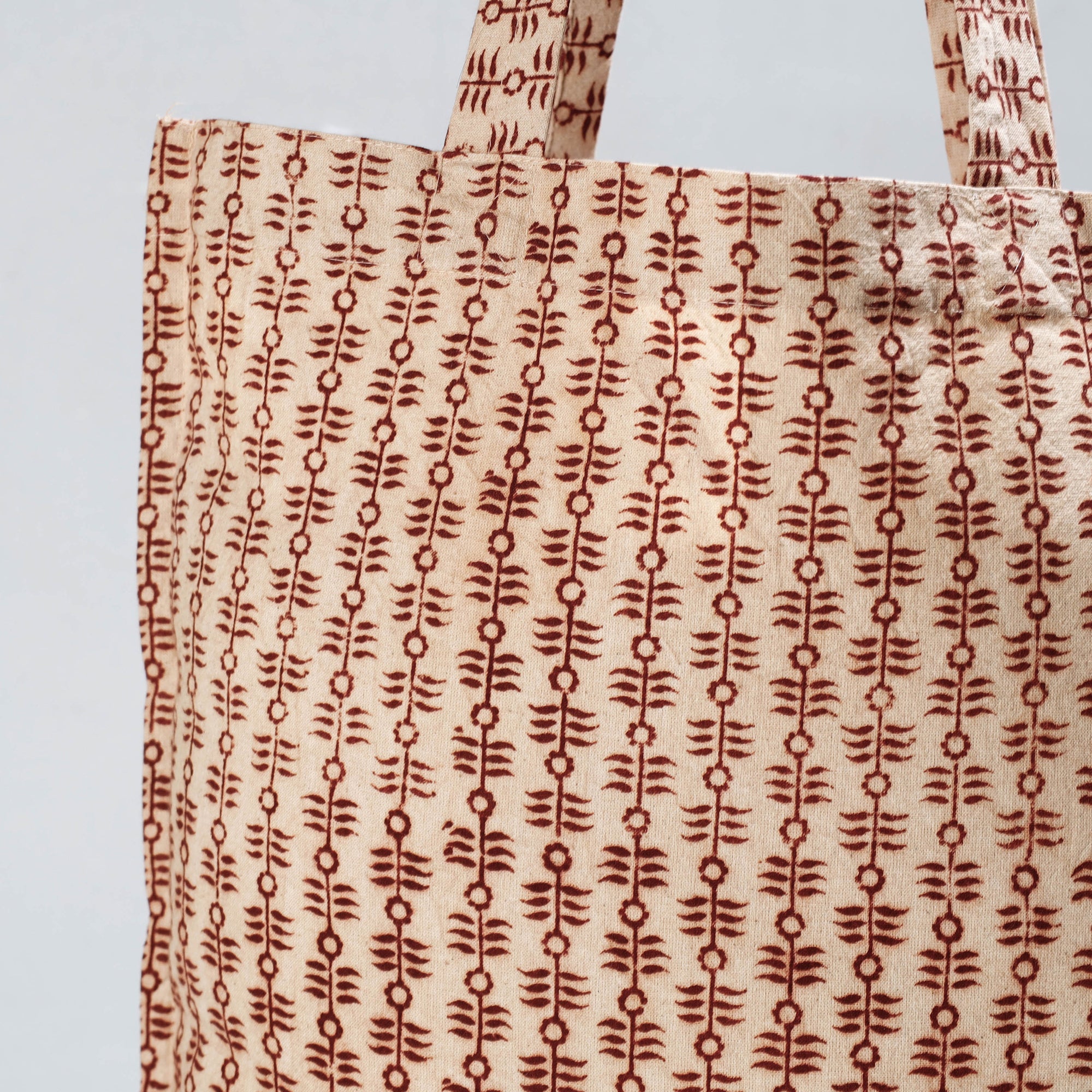 PITCHUKA SRINIVAS KALAMKARI PEDANA Brown - Pedana Kalamkari Block Printed Cotton Shopping Bag - view 2