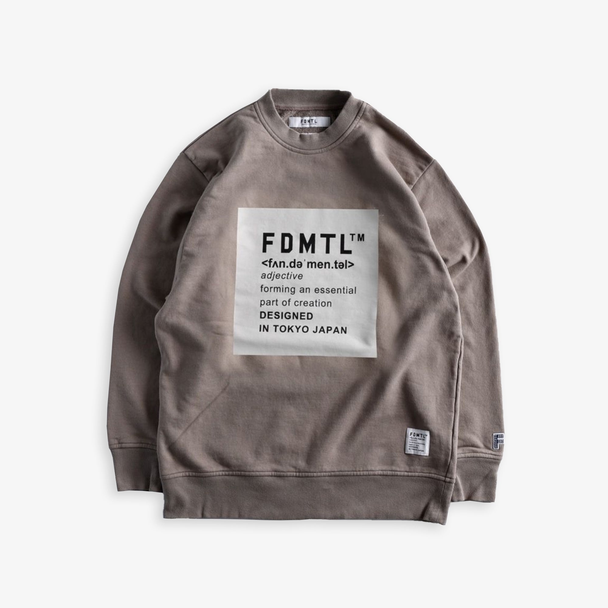 Fdmtl | Square Logo Sweat Shirt { Beige - view 2