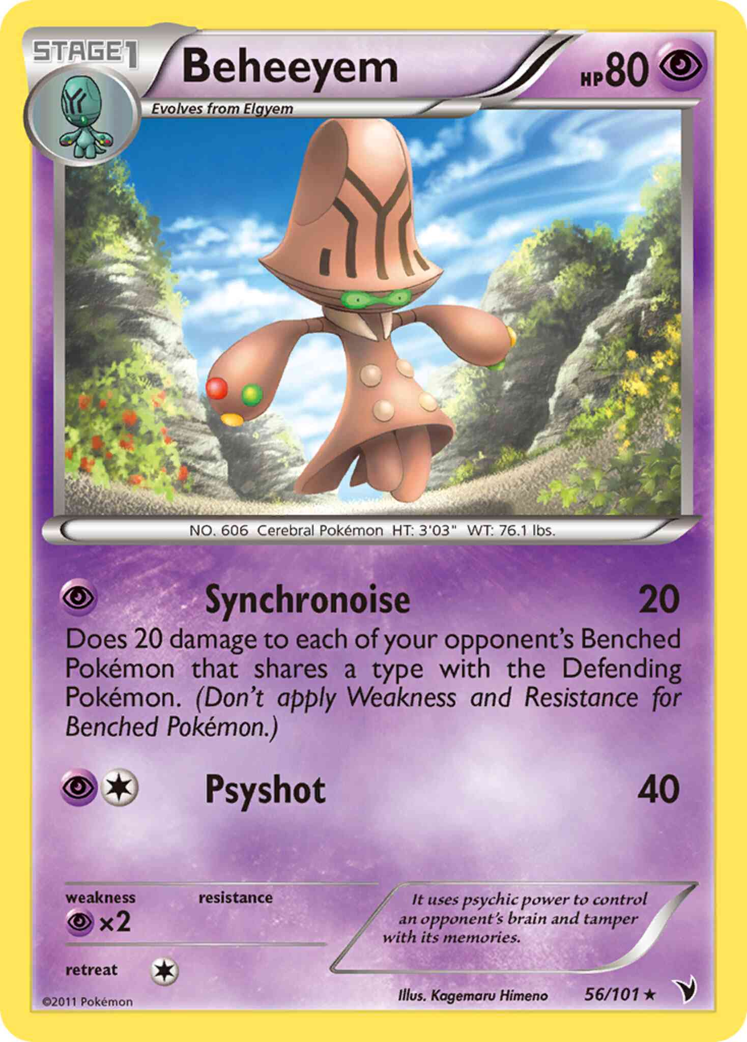 Rare bw3-56 reverse – Pokémon Beheeyem - 56/101 - Rare [bw3-56] [Reverse Holo]