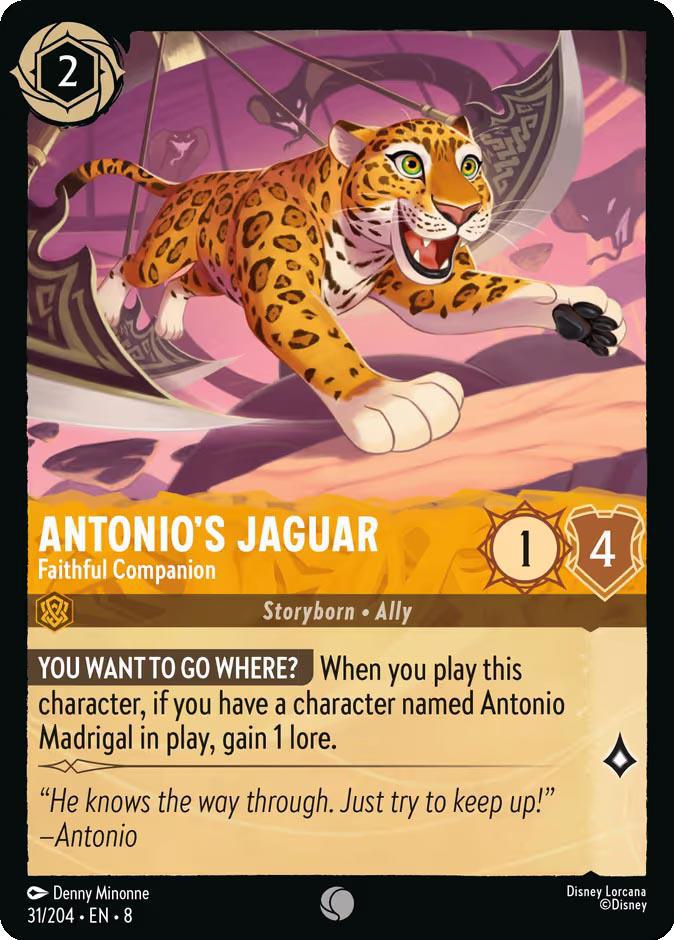 Lorcana Antonio's Jaguar - Faithful Companion - 31/204 [Reign of Jafar] [Non-Foil]