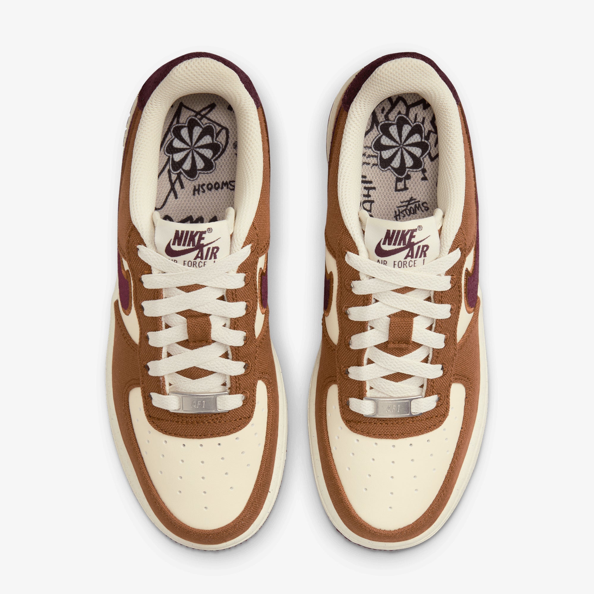 Nike | Air Force 1 Lv8 (gs) { Lt British Tan/burgundy Crush - view 2
