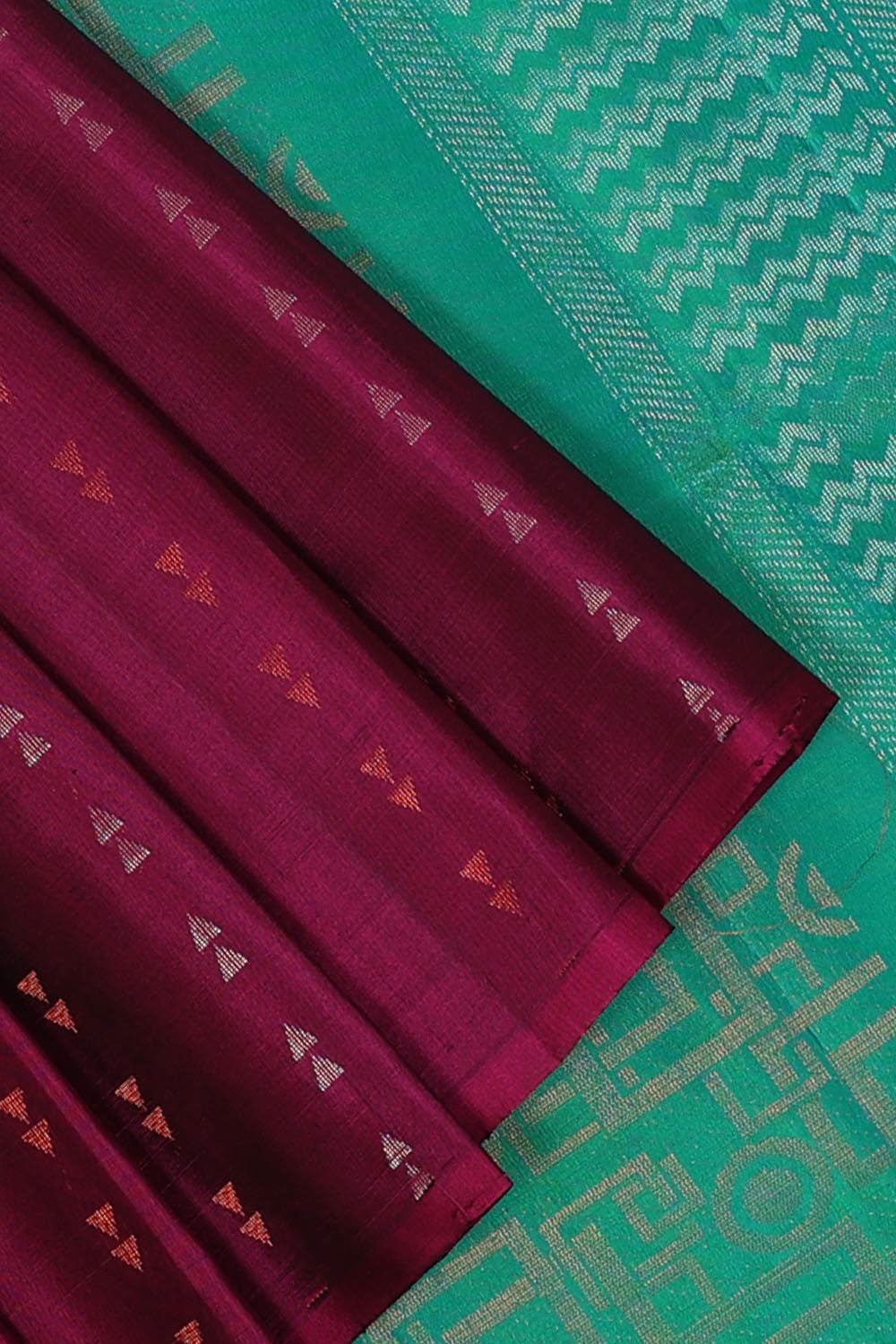 Kalanjali Gorgeous Soft-Silk Deep-Wine Violet Saree - view 2