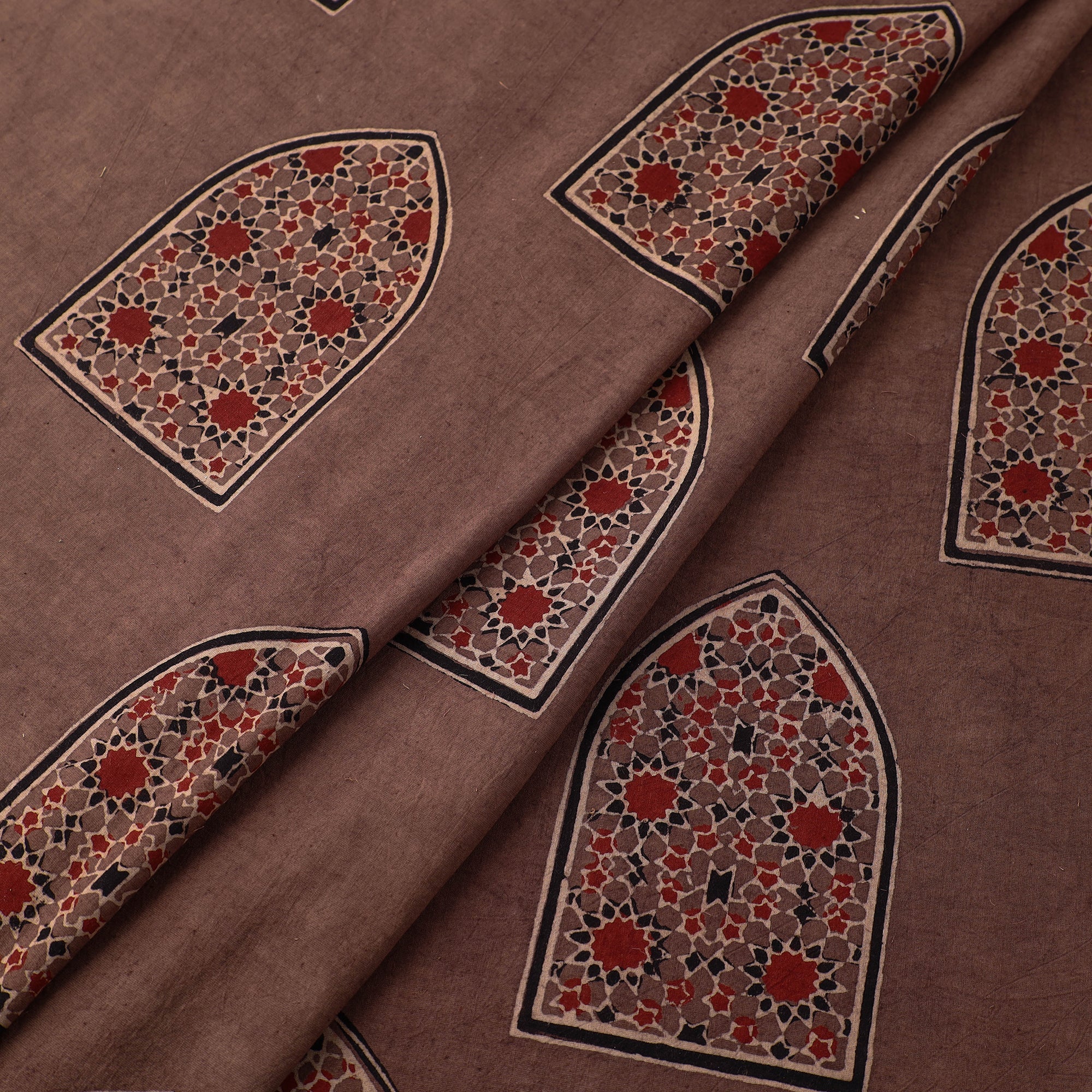 KACHCHH JI CHHAAP Brown - Pure Cotton Ajrakh Print Fabric 19 - view 2