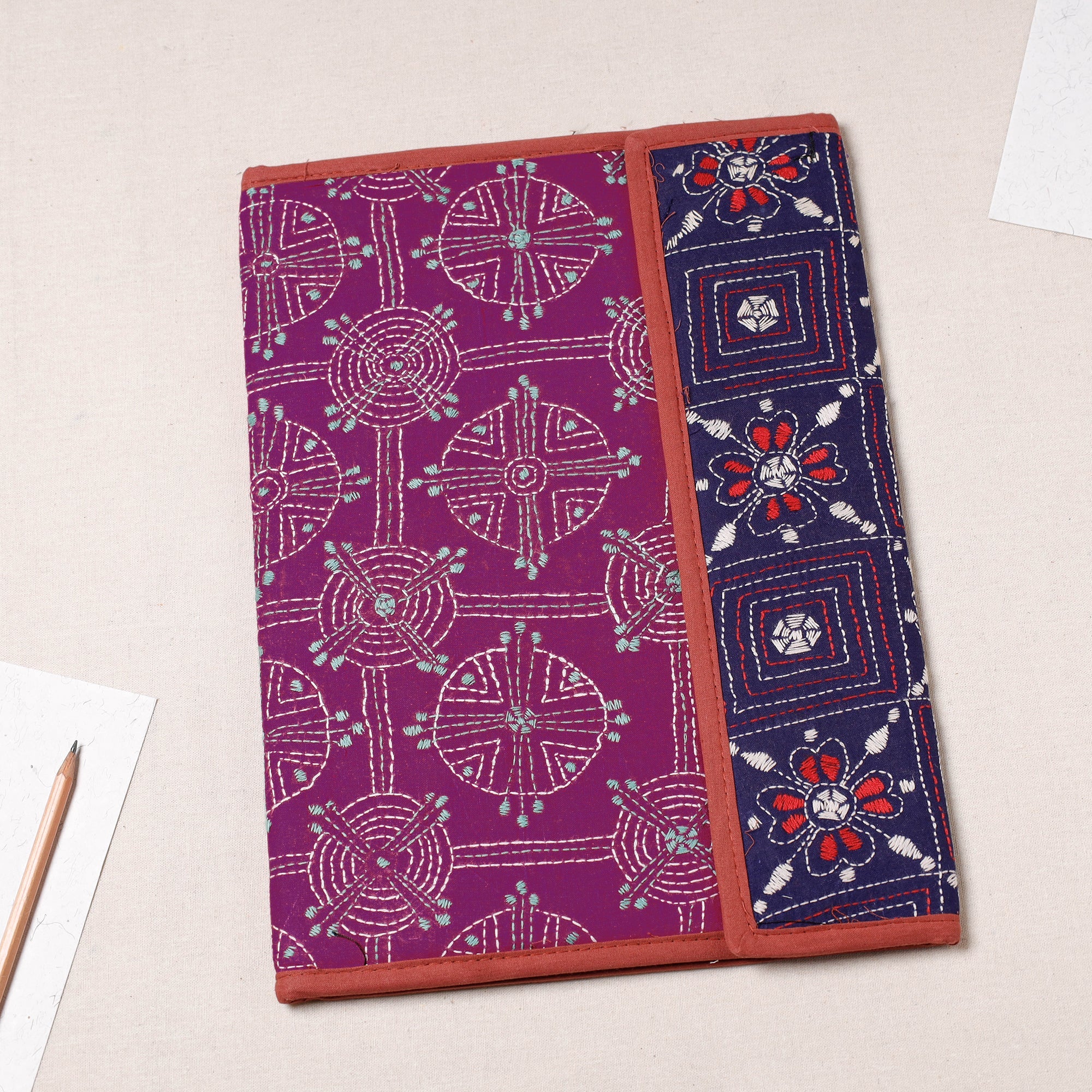 ASALKAAR Bengal Kantha Work Handcrafted File Folder