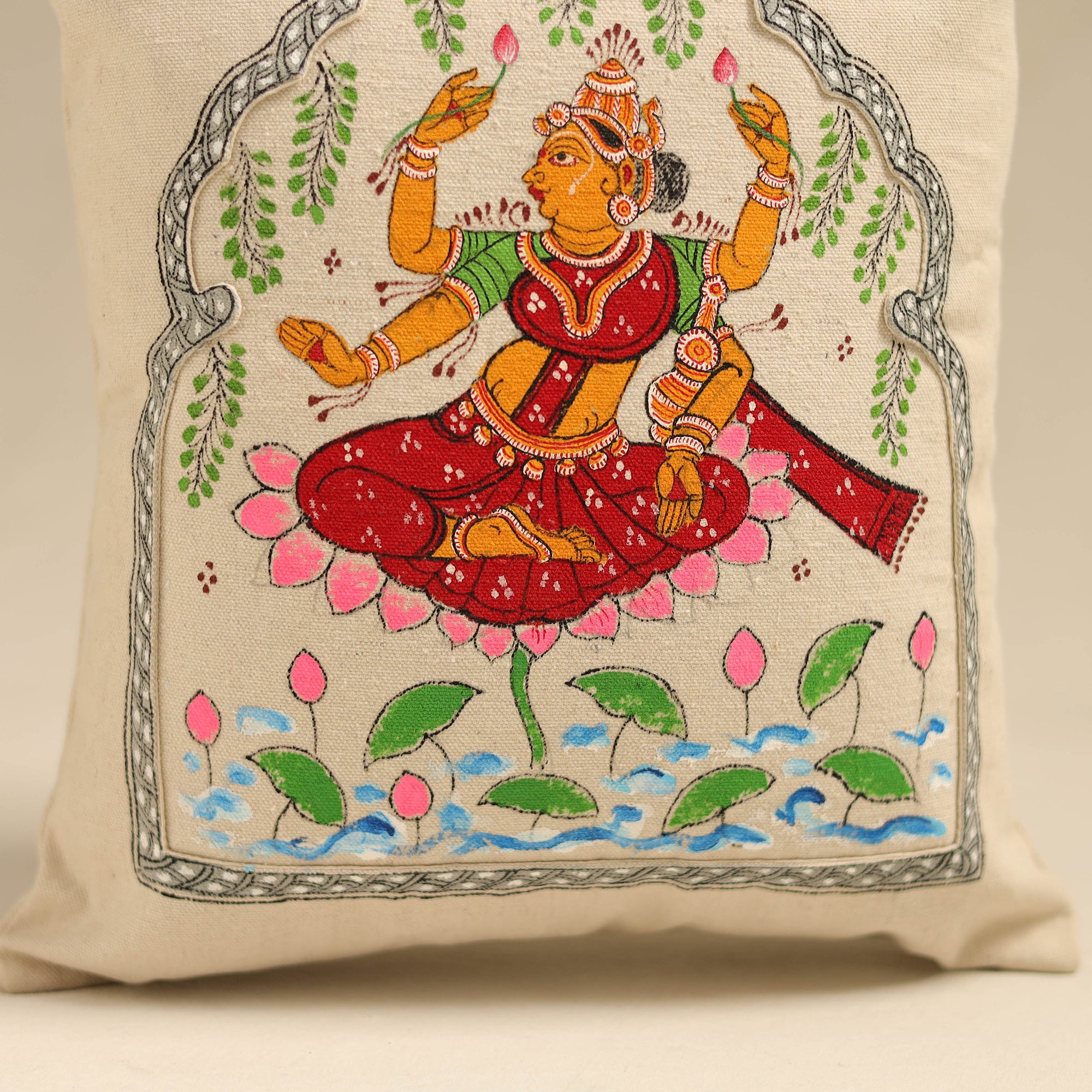 ITOKRI CRAFTS INITIATIVE Beige - Pattachitra Handpainted Shoulder Bag from Odisha 24 - view 3