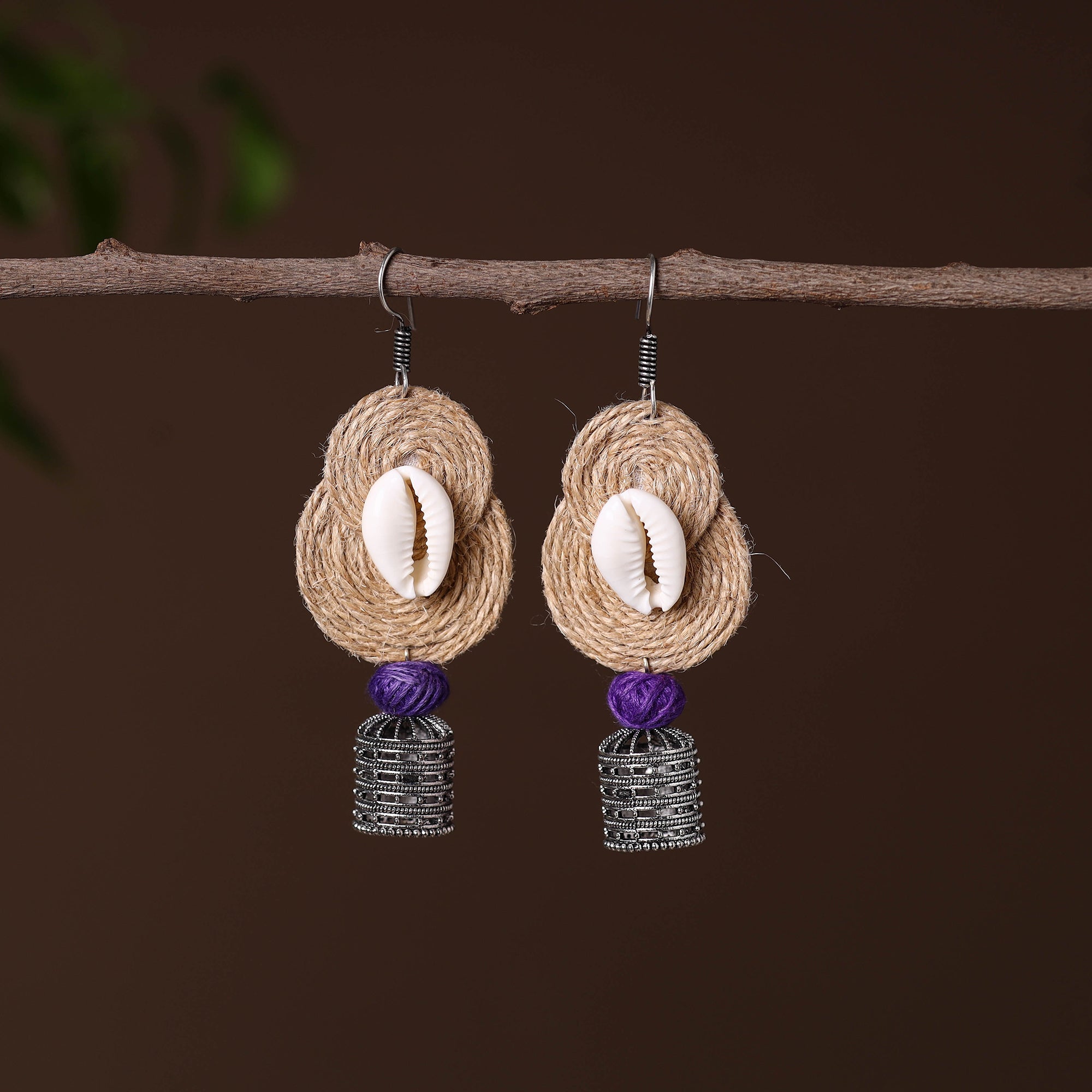 JALPARI Anaya German Silver Jute Jhumki Earrings